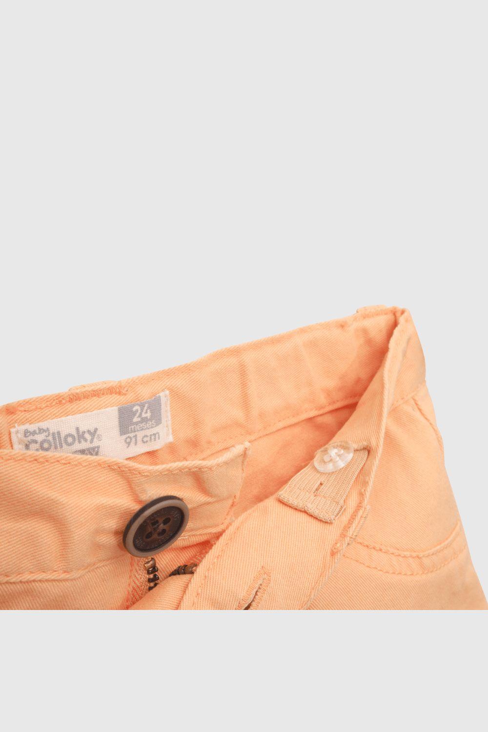 Bermuda Bebé Niño Gabardina Naranjo (3 A 36 Meses) Colloky-2