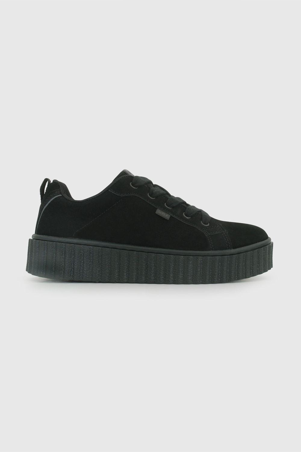 Zapato Escolar de Niña Negro con capellada y cordón-2