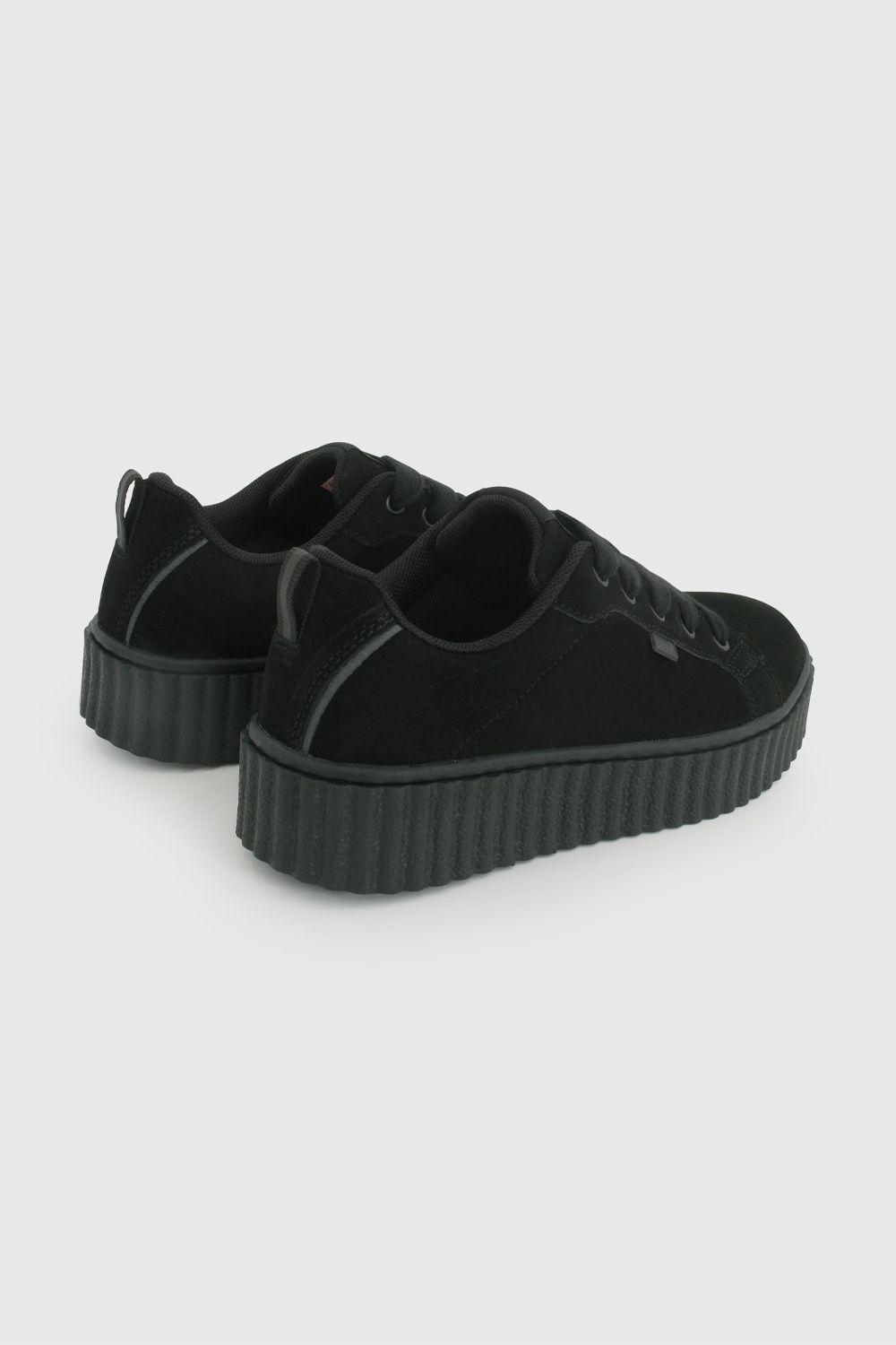Zapato Escolar de Niña Negro con capellada y cordón-5