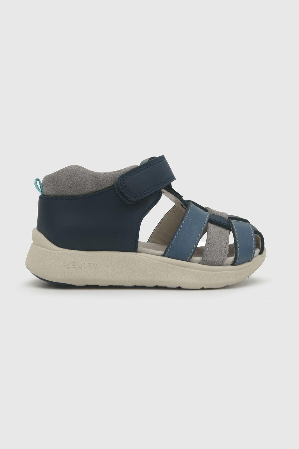 Sandalia de bebé niño cuero azul / blue (18 a 21)-1