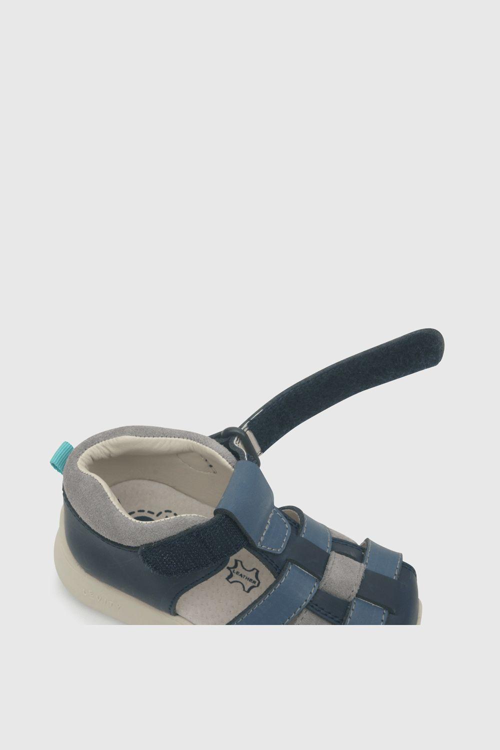 Sandalia de bebé niño cuero azul / blue (18 a 21)-4