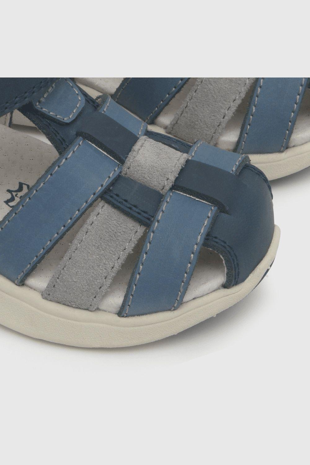 Sandalia de bebé niño cuero azul / blue (18 a 21)-5