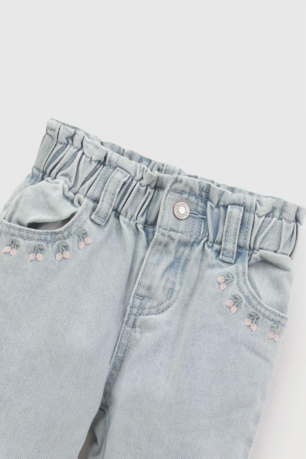 Jeans Mezclilla Estrellas Celeste Niña 6-9M a 4-5A Colloky-2