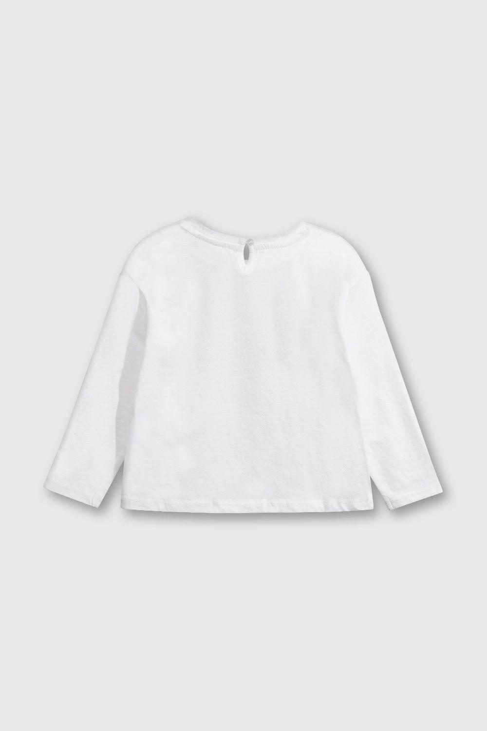 Polera Niña Brillante Blanca con Estampado-1