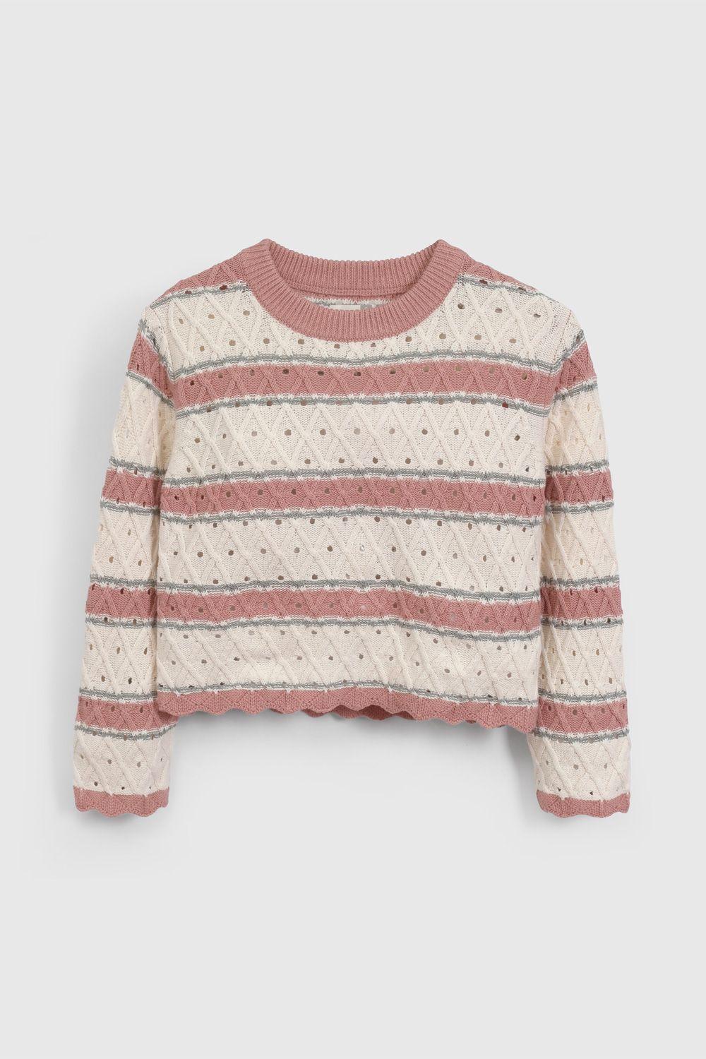 Sweater Rayas Beige De Niña SWLA0275V26-0