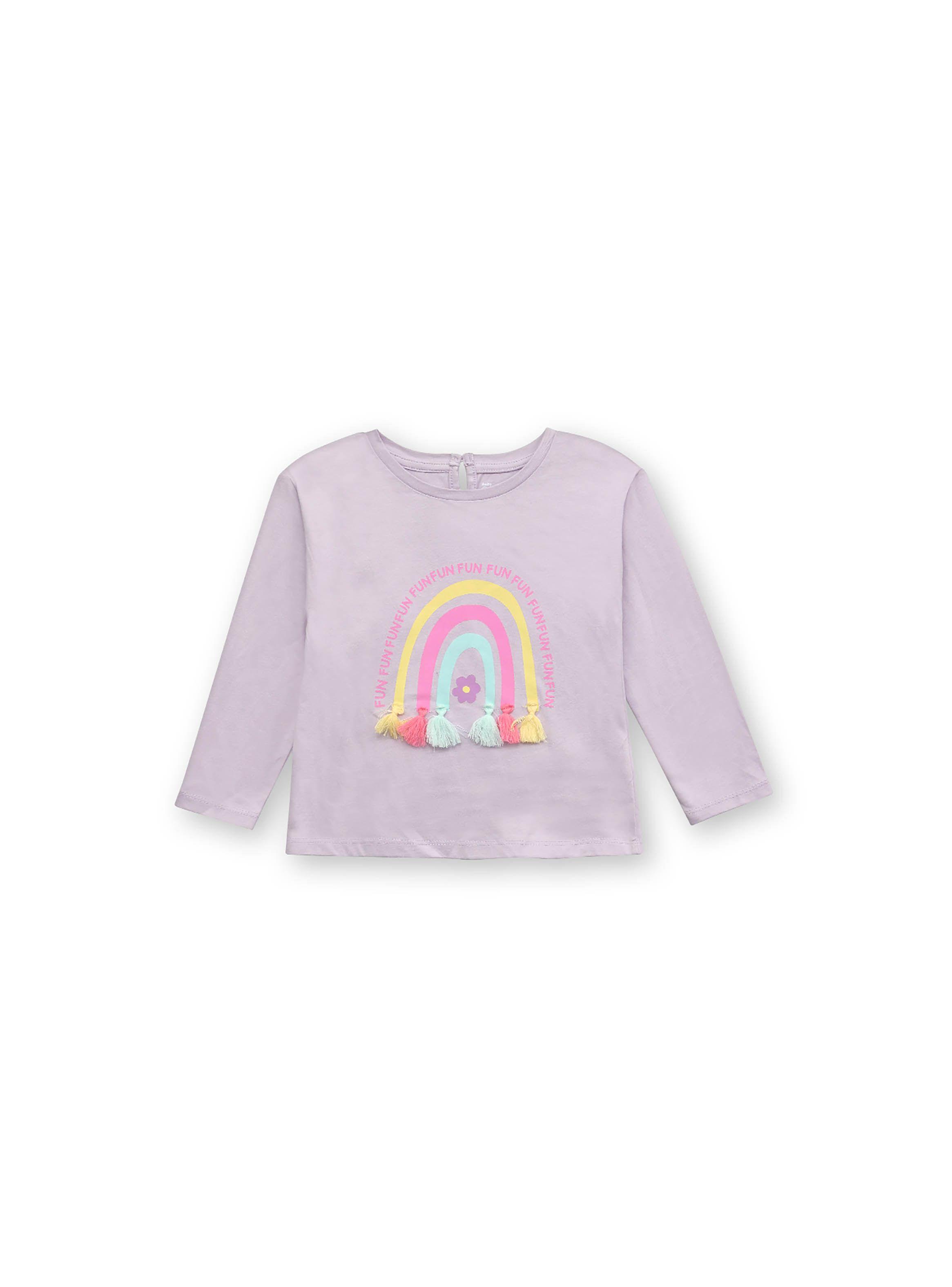 Polera De Bebé Niña Arcoiris Lila (3 A 36 Meses) Colloky-0