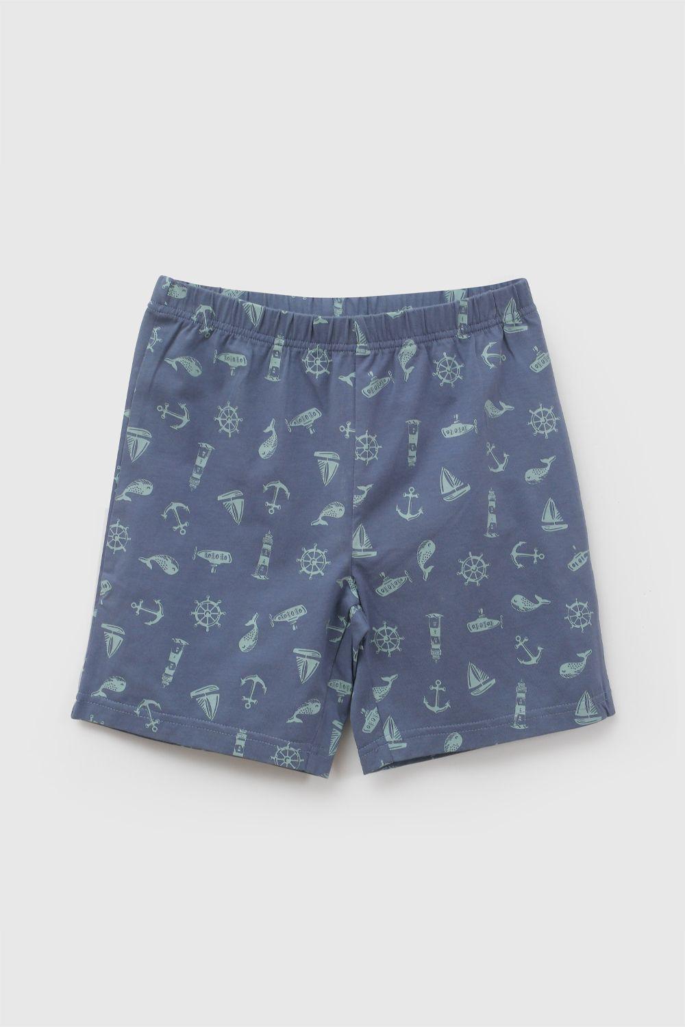 Pijama algodón corto niño azul 2A a 12A-2