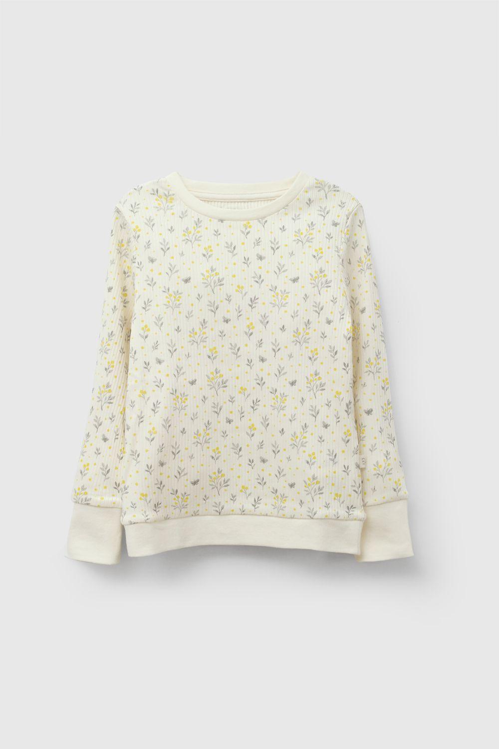 Pijama algodón flores niña beige 2A a 12A-2