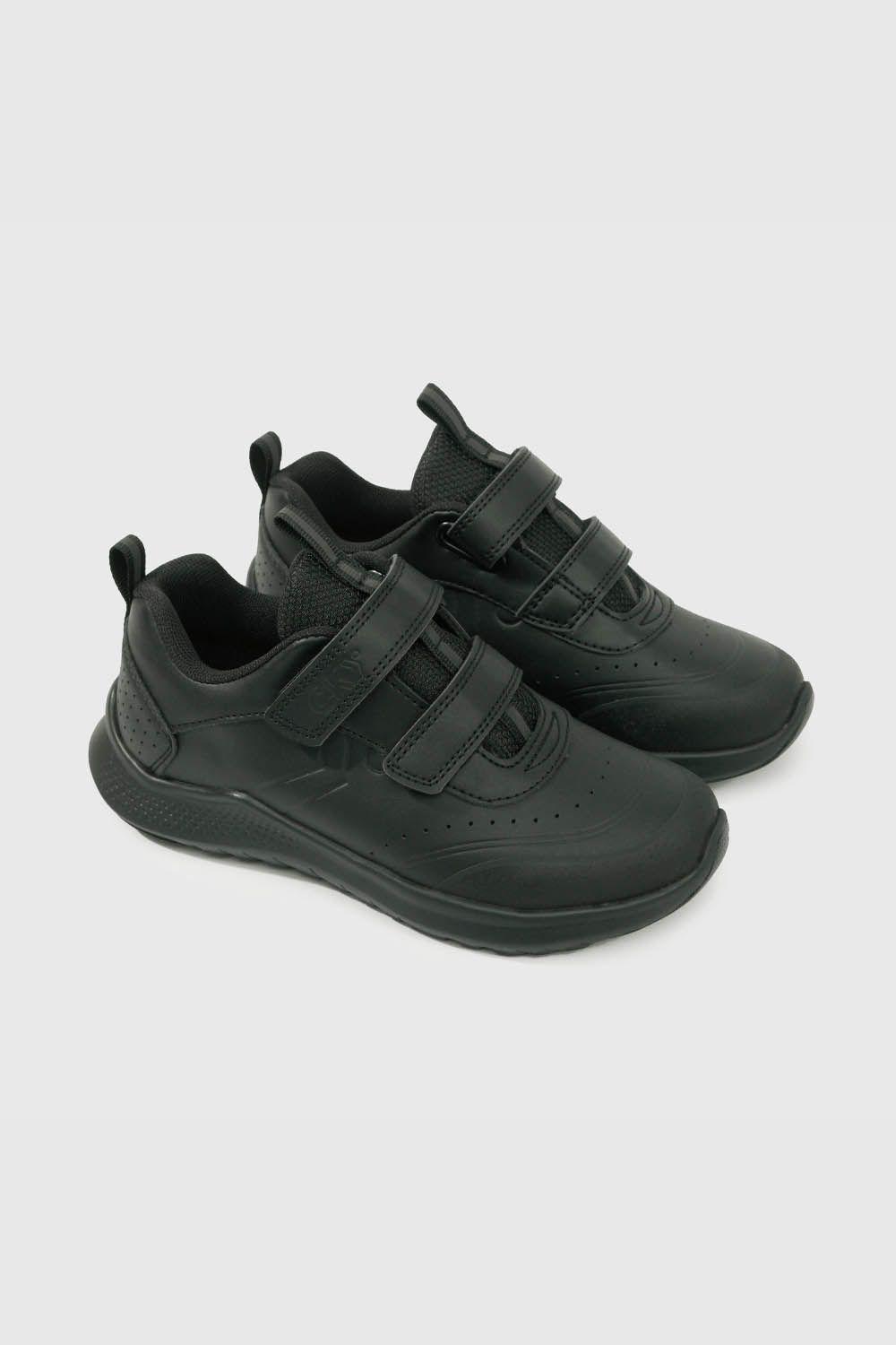 Zapatilla Escolar Negra con Velcro Unisex-0