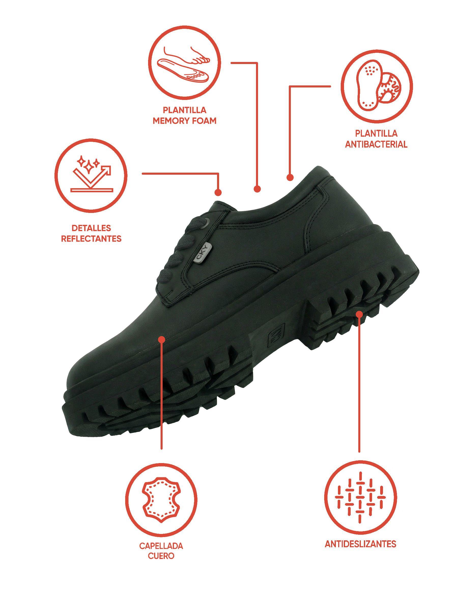 Zapato Escolar de Niña Negro con capellada de cuero 100% TR-2