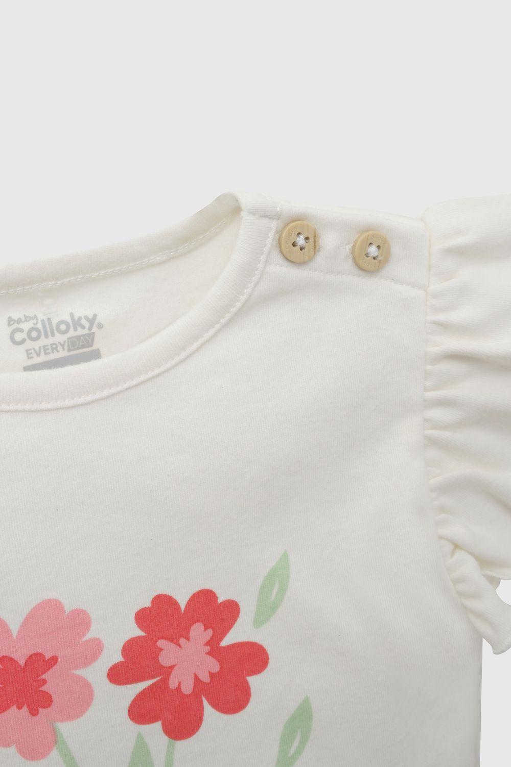 Conjunto Polera y Short Flores Rosadas de Niña COJE3075V26-4