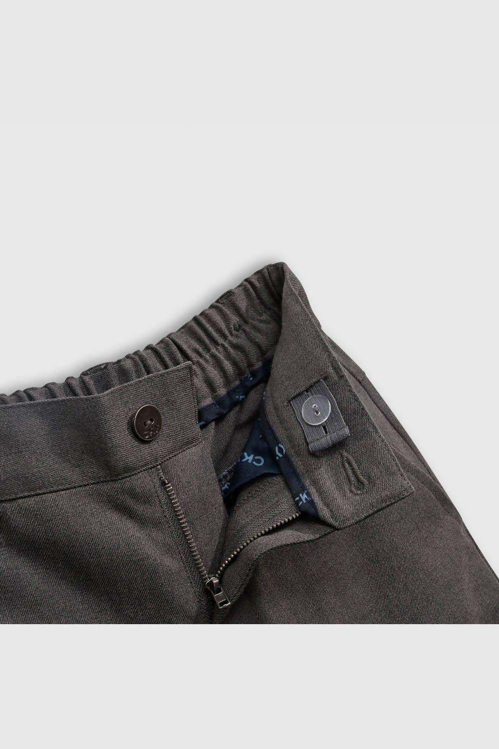 Pantalón Escolar Gris Cintura Elasticada y Ajuste Interior-2