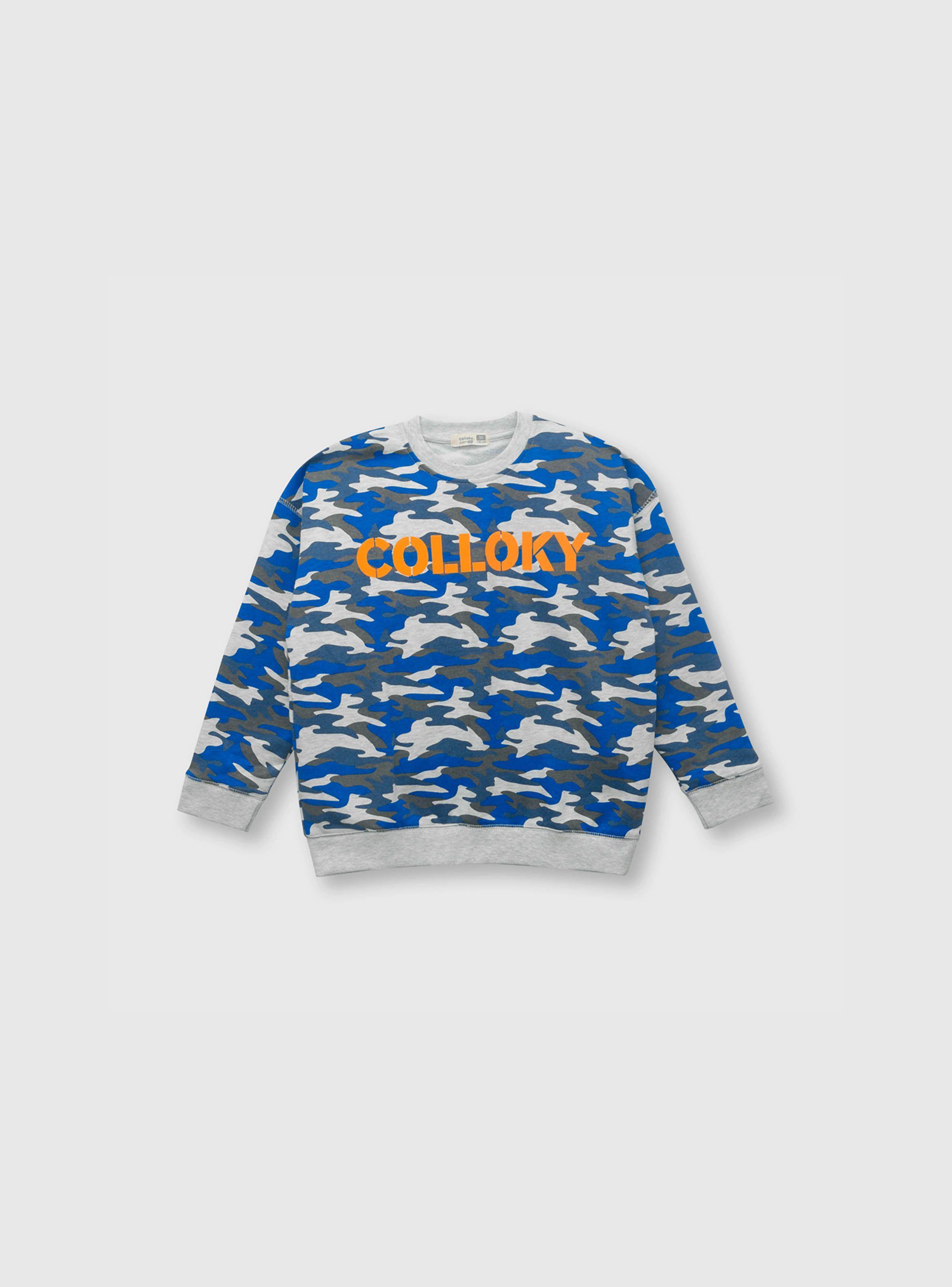 Polerón De Niño Camuflado Azul (2 A 12 Años) Colloky-0