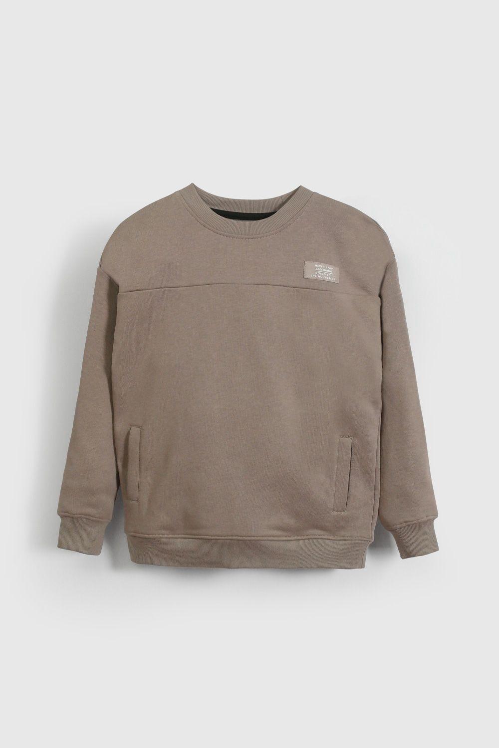 Polerón Café Cortes De Niño PLPO0165V26-0