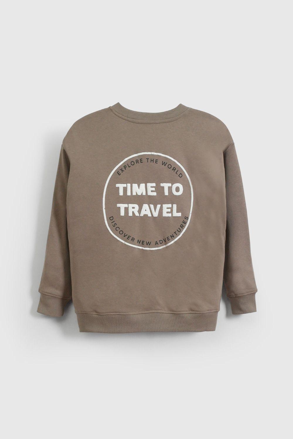 Polerón Café Cortes De Niño PLPO0165V26-1