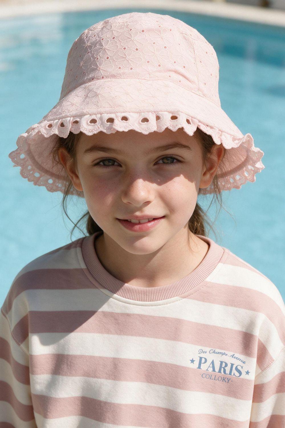 Sombrero algodón niña rosado 2/4A - 10/12A-1