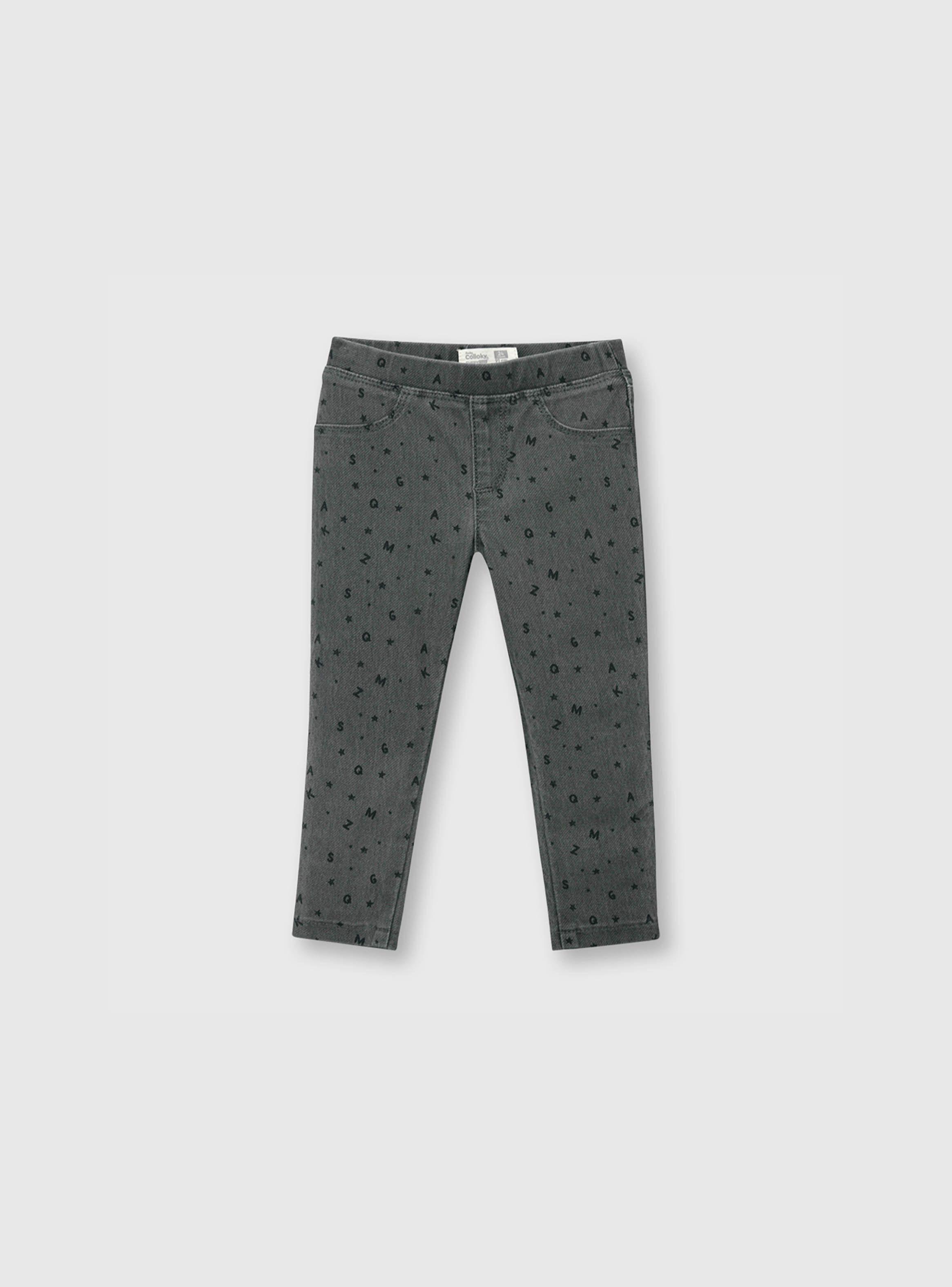 Jegging Niña Gris (3 A 36 Meses) Colloky-0