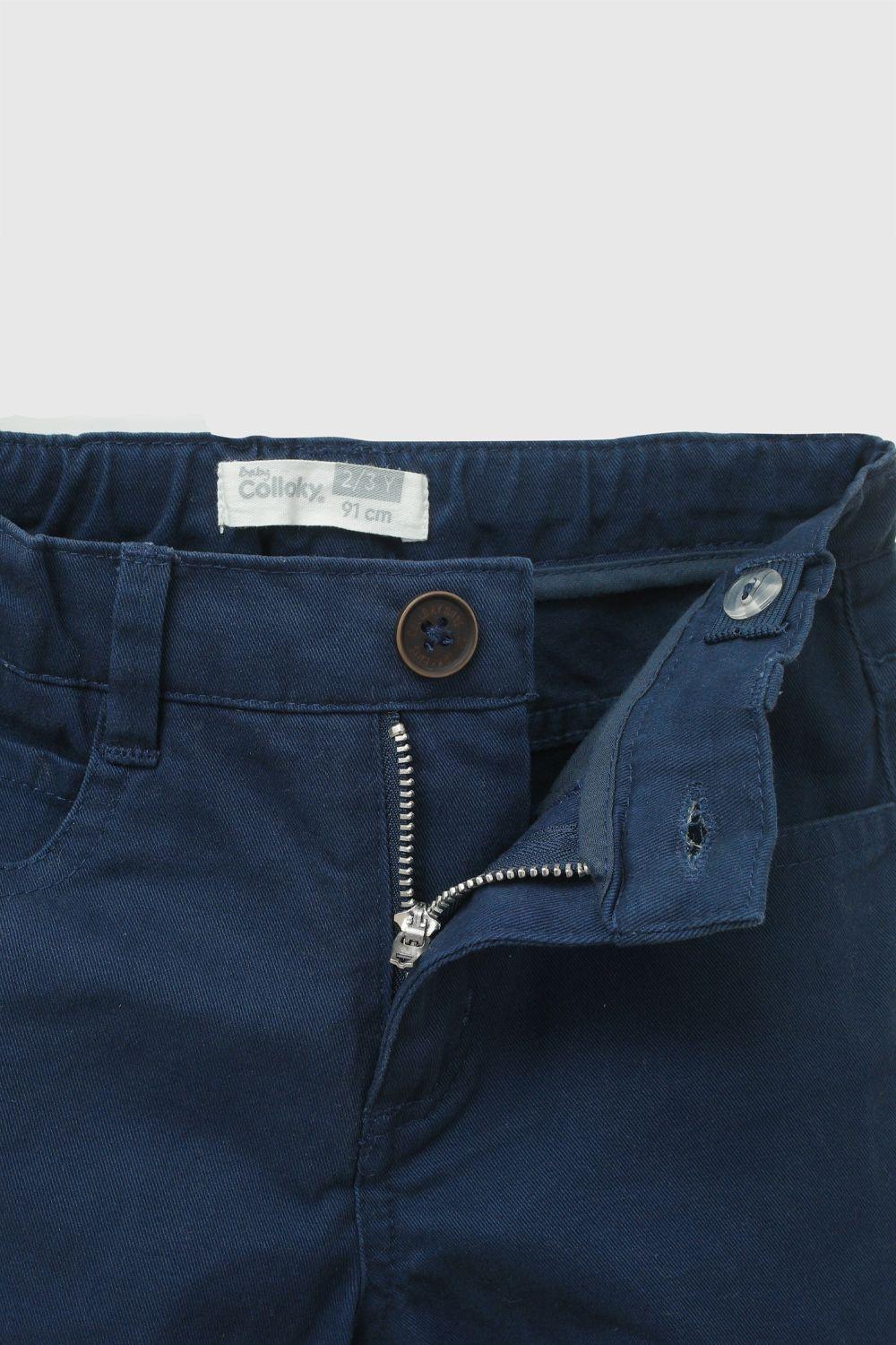 Pantalon Gabardina Azul Marino Niño 6-9M a 4-5A Colloky-2
