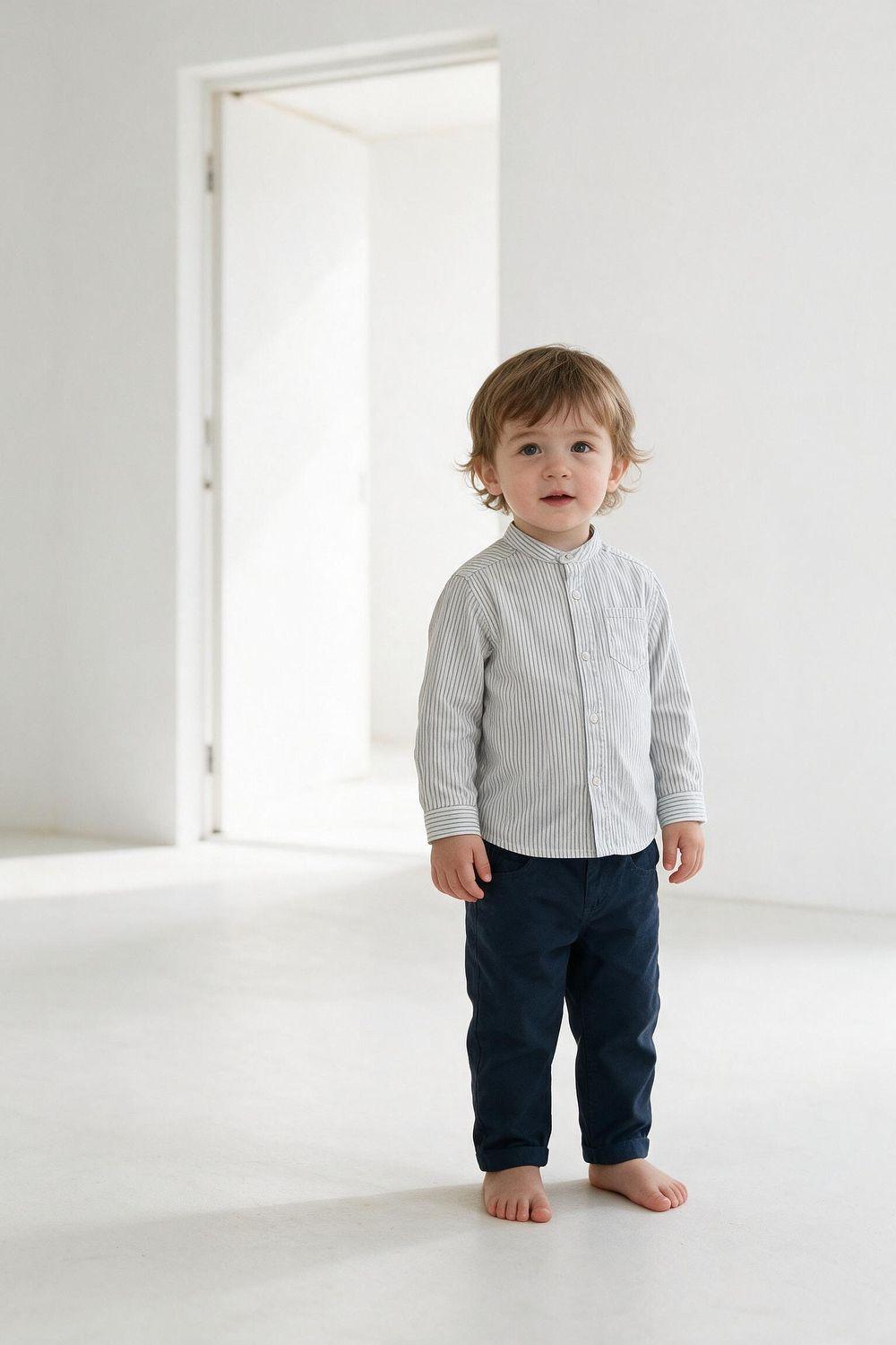 Pantalon Gabardina Azul Marino Niño 6-9M a 4-5A Colloky-1