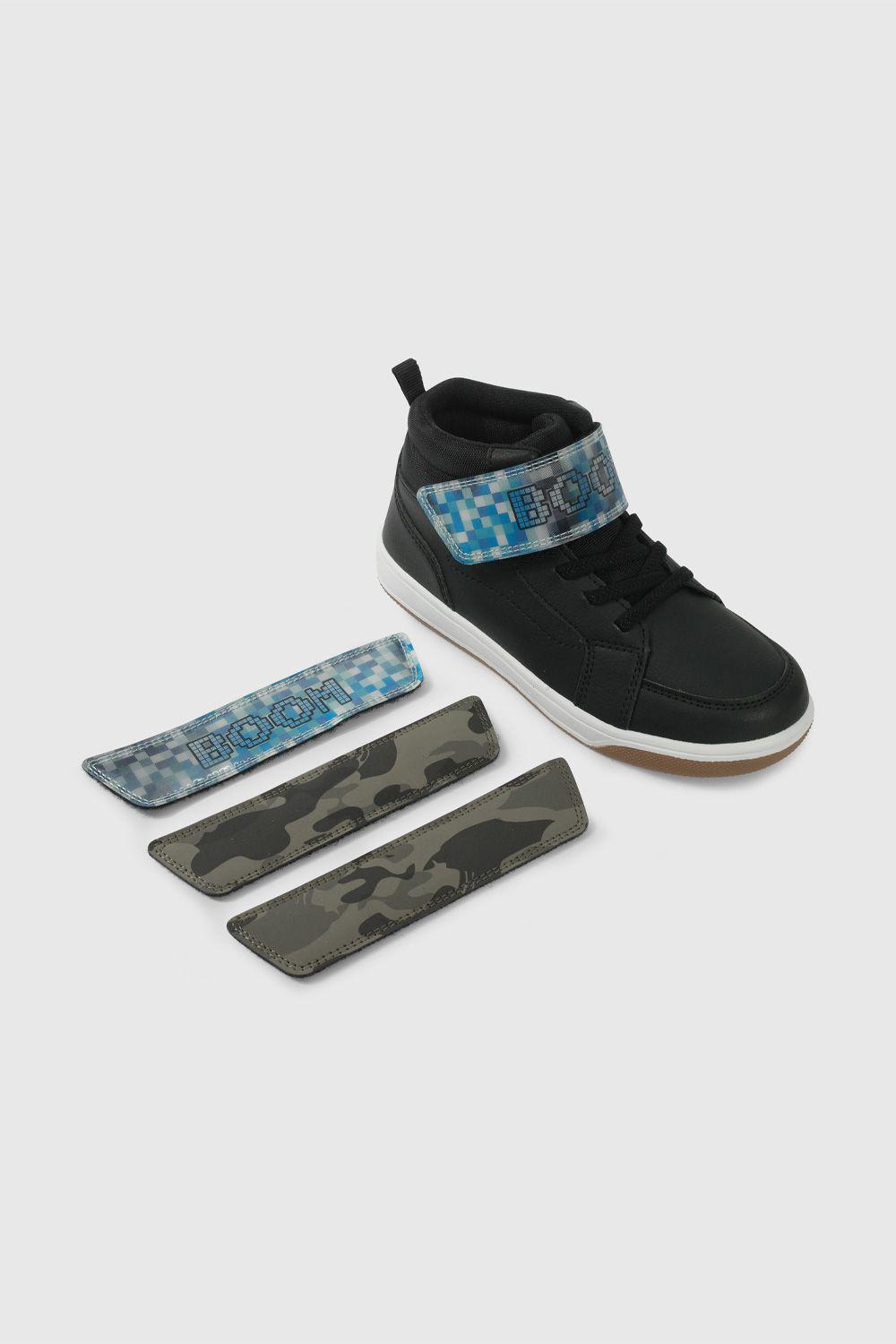 Zapatilla Negra con Velcros Intercambiables 57050201V26-0