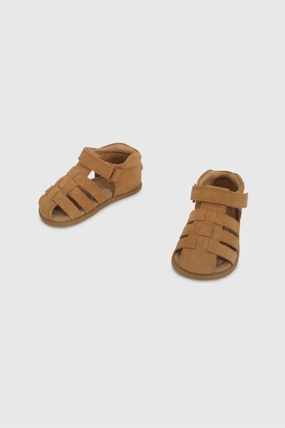 Sandalia Cangrejera  de Cuero Café 33100172V26-3