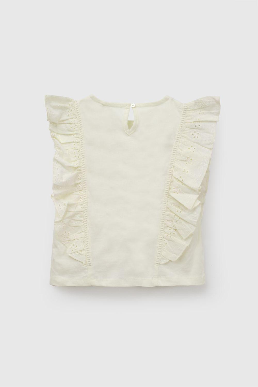 Polera Manga Broderie Amarillo Niña 6-9M a 4-5A Colloky-2
