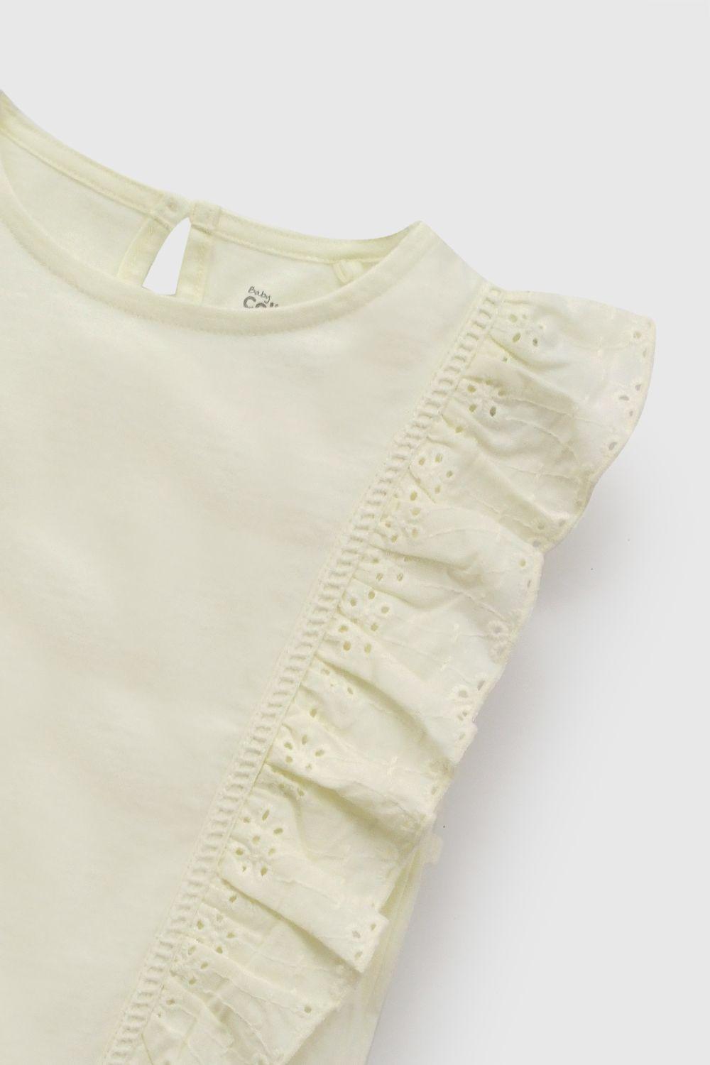 Polera Manga Broderie Amarillo Niña 6-9M a 4-5A Colloky-3