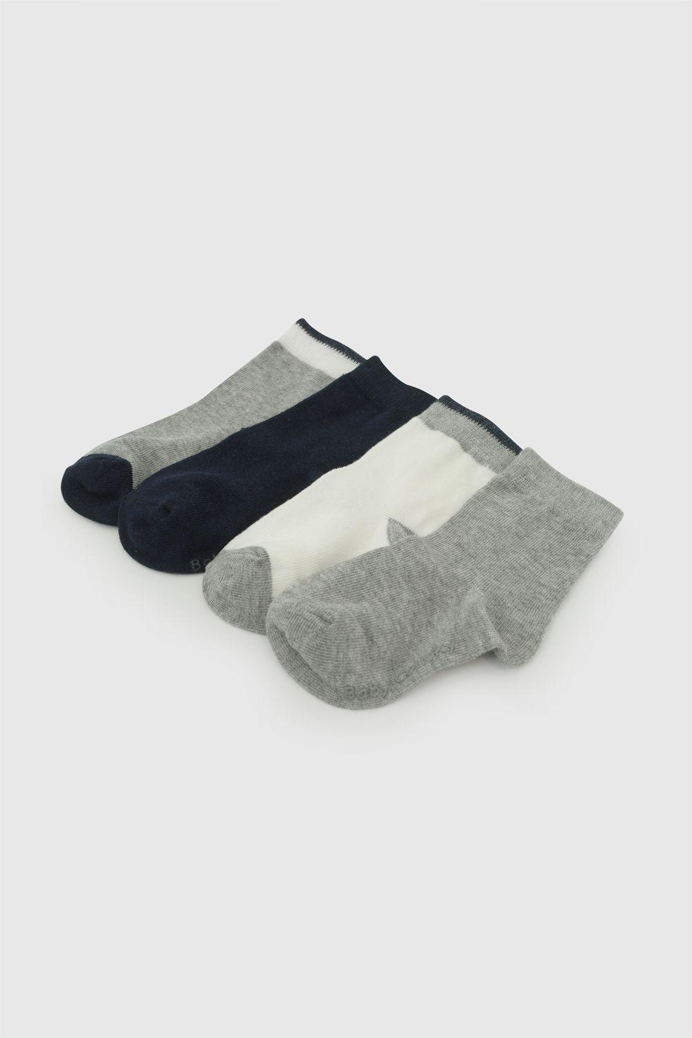 Calcetin deportivo punto suave y resistente niño gris 0/3M a 3/4A-1