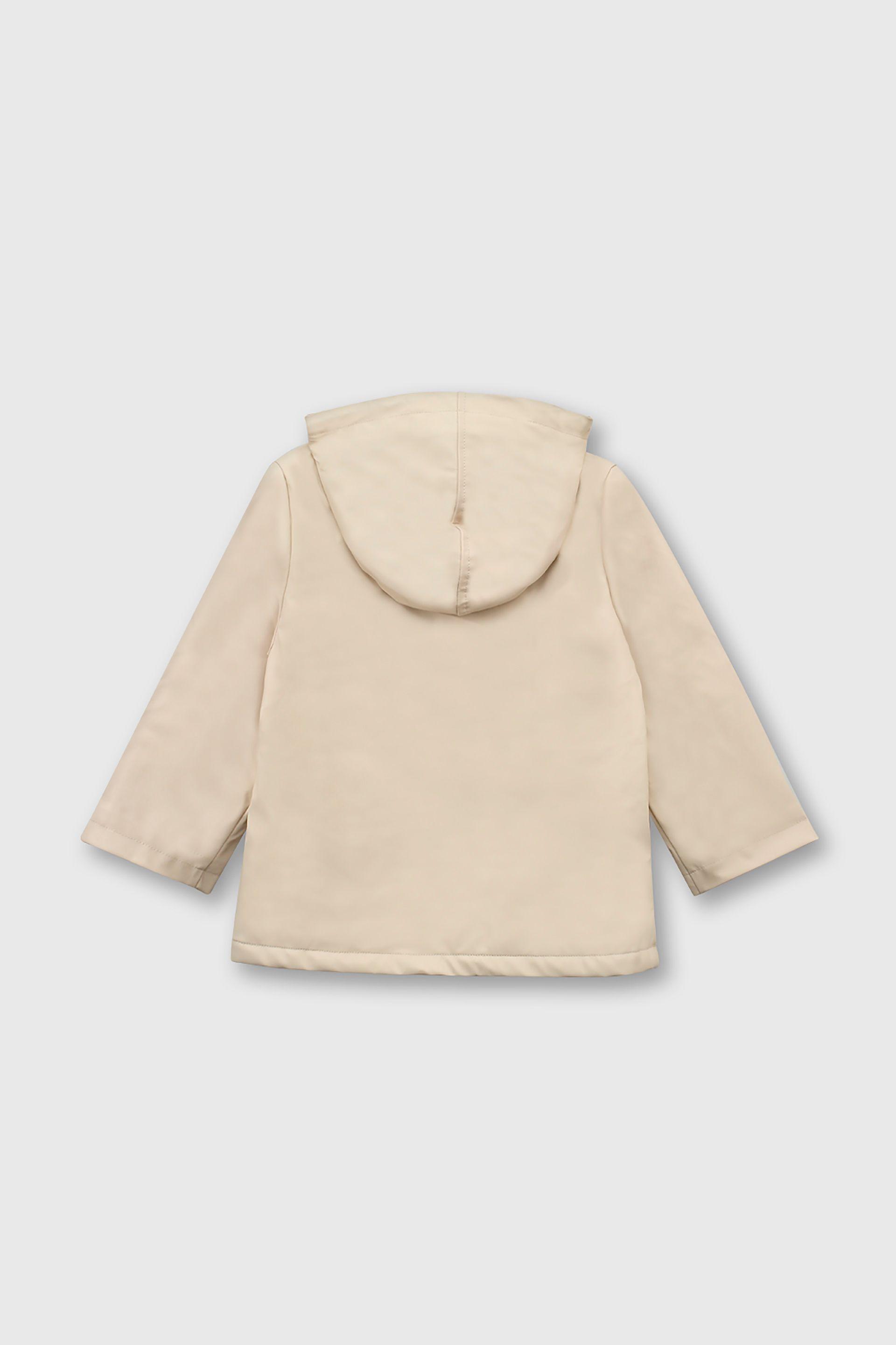 Chaqueta Rosada Engomada con Forro y Gorro para bebé de 3/6 a 36 Meses-1