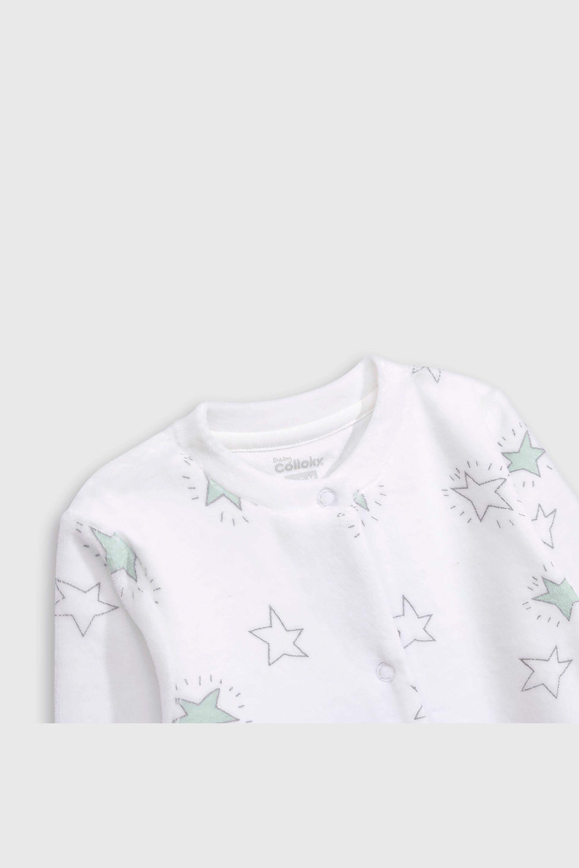 Conjunto de plush suave con broches Blanco y Estampa de Estrella-2