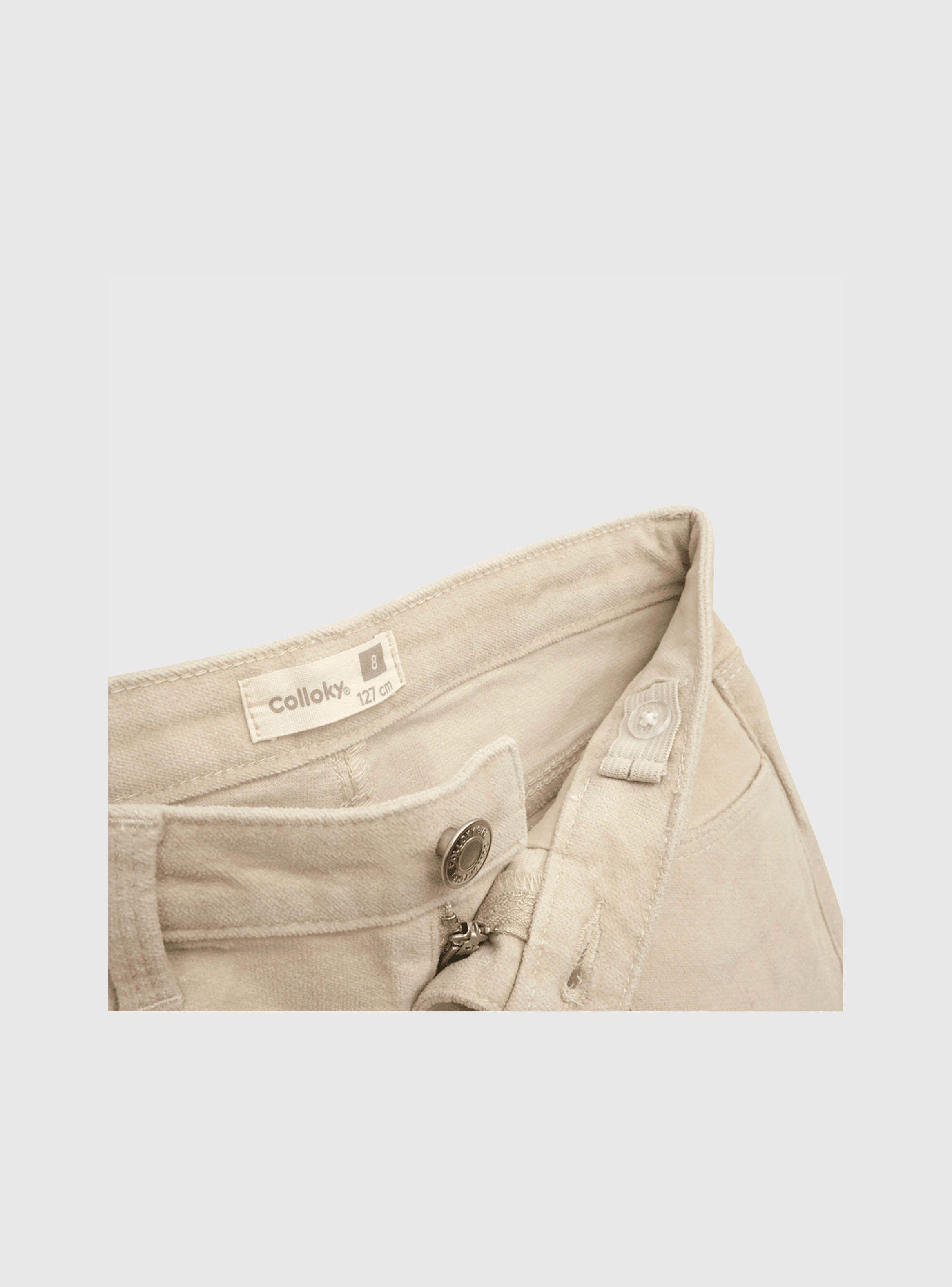 Pantalón De Niña De Pana Beige (2 A 12 Años) Colloky-2