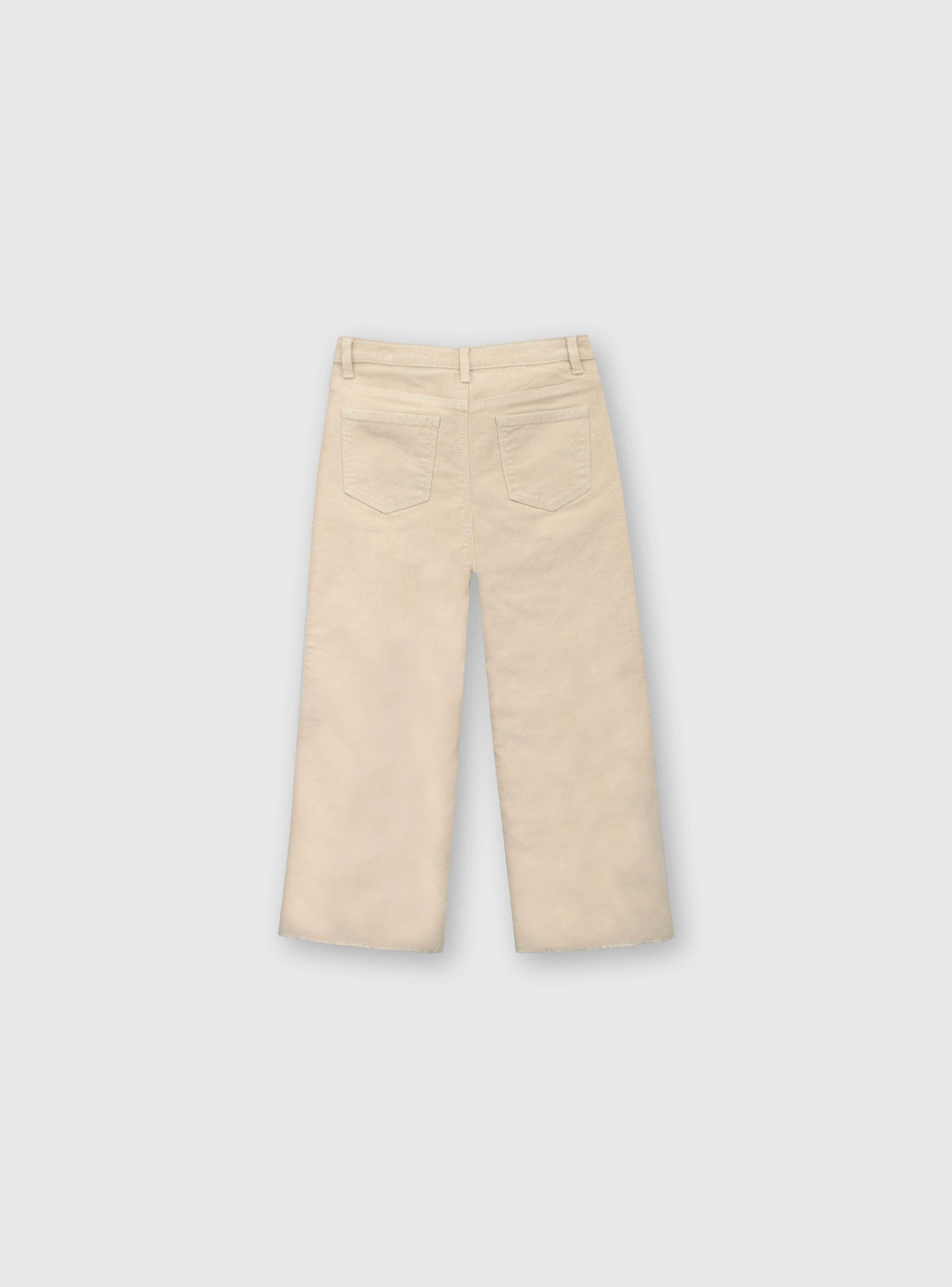 Pantalón De Niña De Pana Beige (2 A 12 Años) Colloky-1