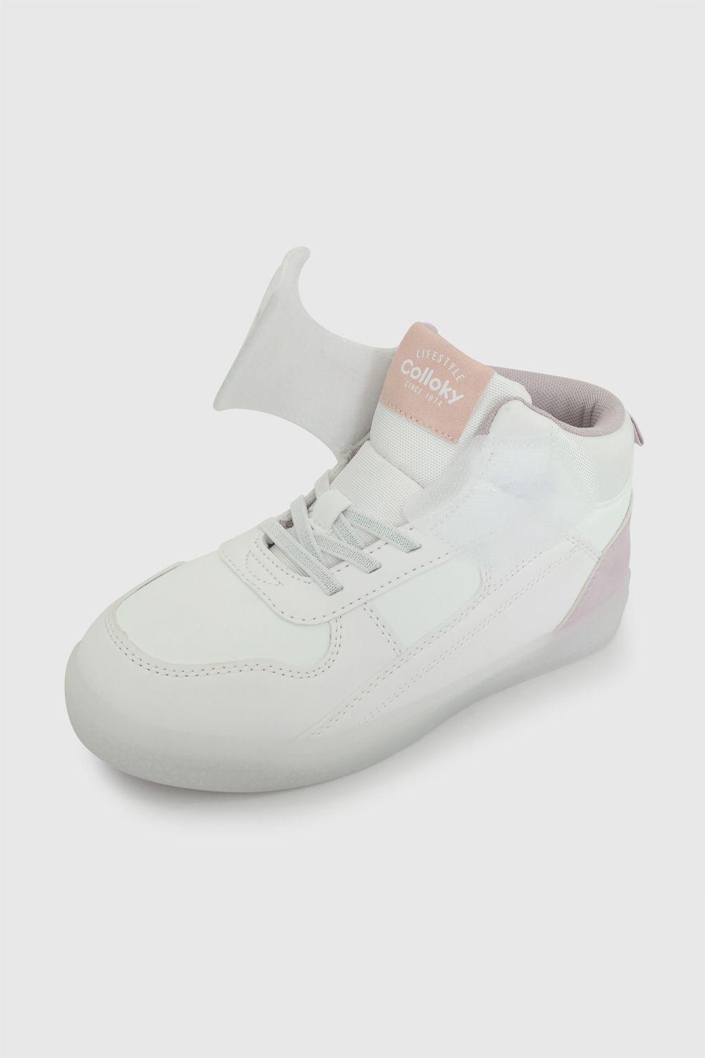 Zapatilla Luces Blanca Niña 28-38 Colloky-5