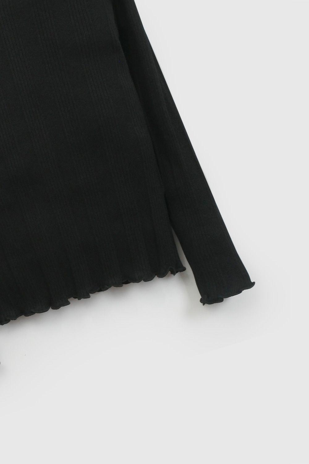 Polera Negra Rib Básica De Niña POPU0601V26-2