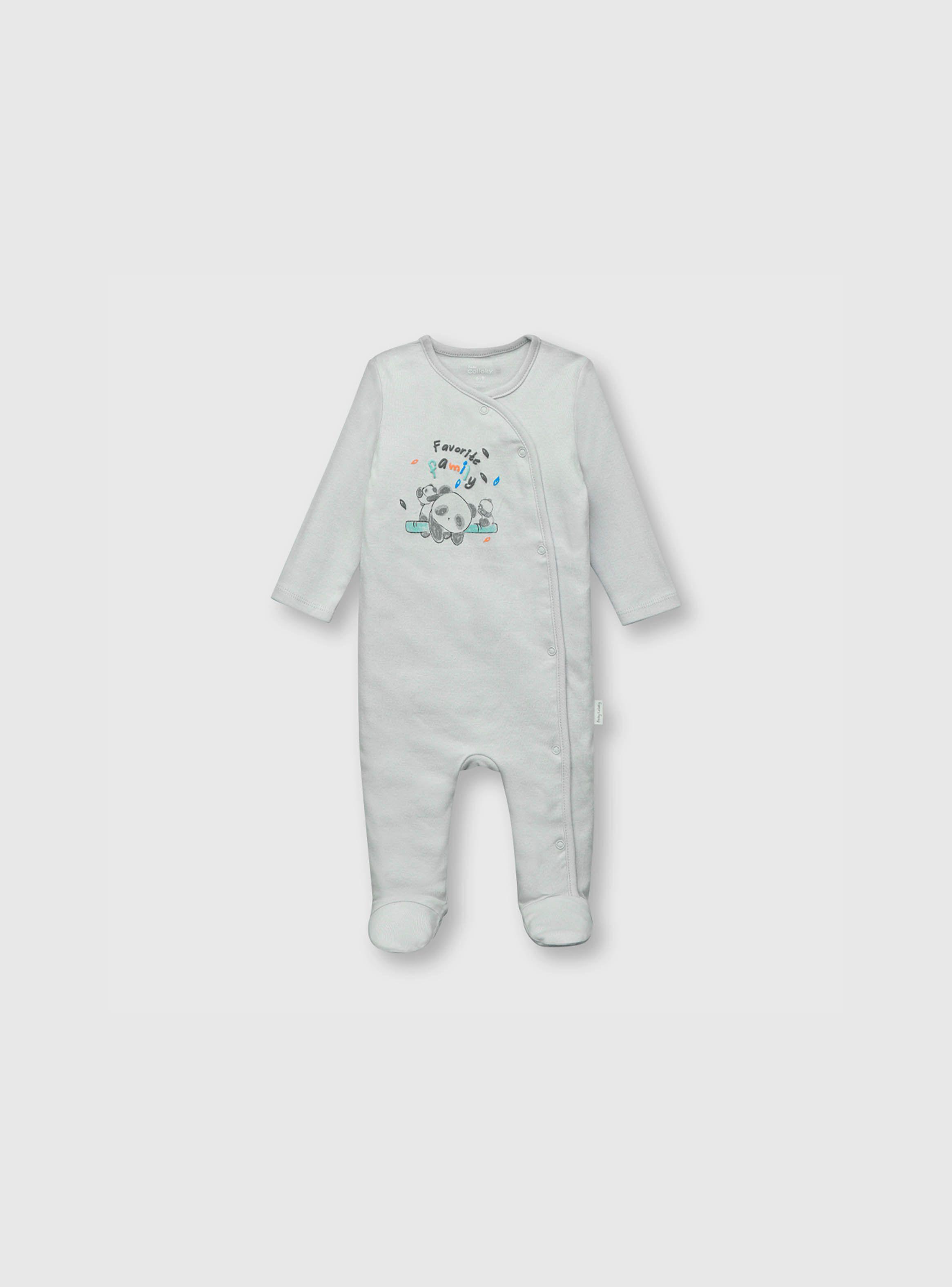 Osito De Bebe Niño Panditas Gris (0 A 9 Meses) Colloky-0
