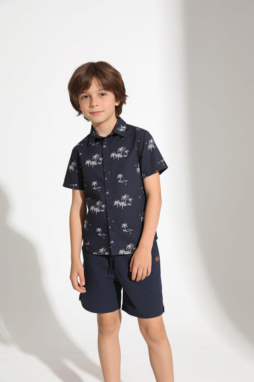 Camisa Popelina Celeste Niño 3-4A a 12-13A Colloky-1