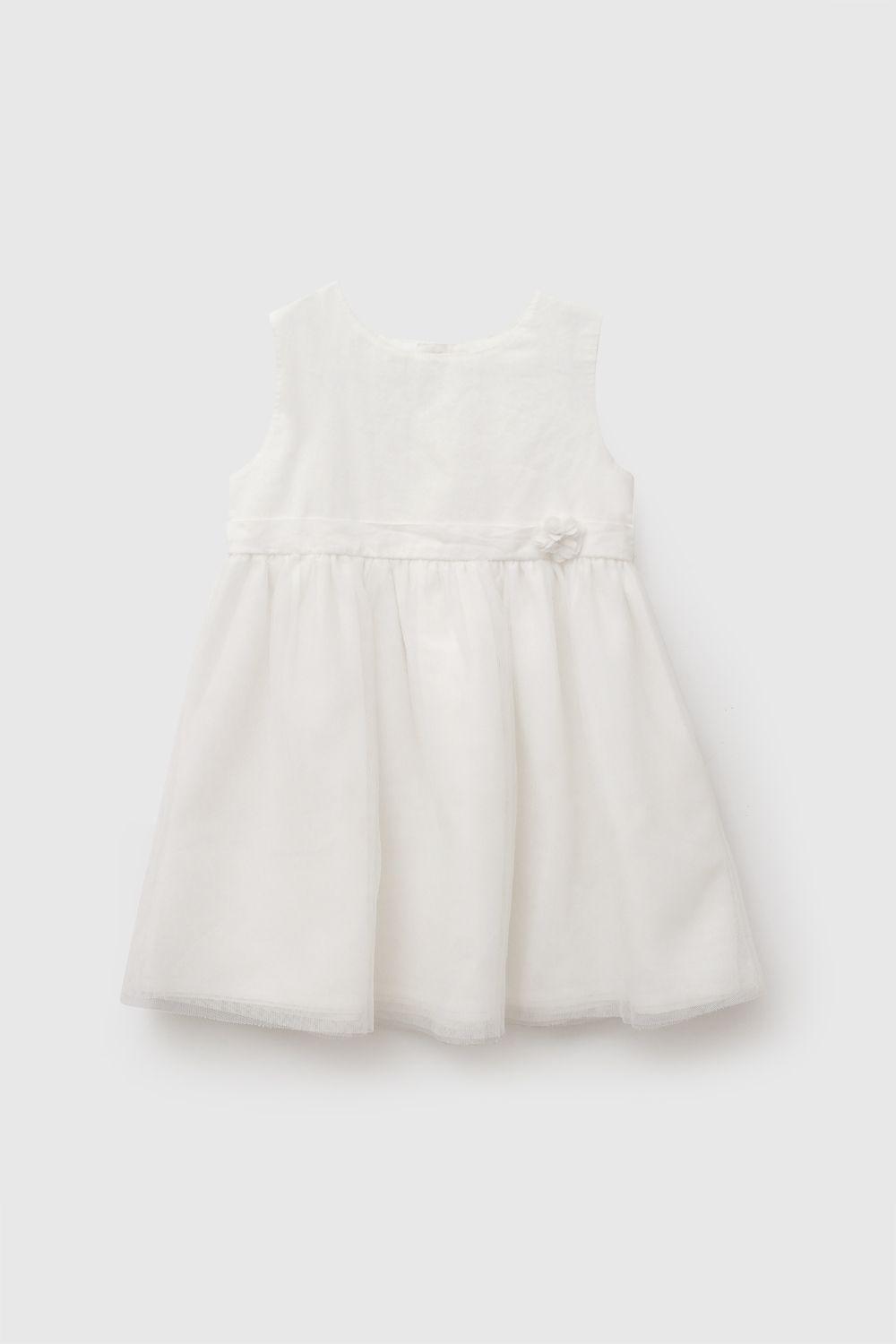 Vestido sin manga ceremony niña blanco 6-9M a 4-5A-0