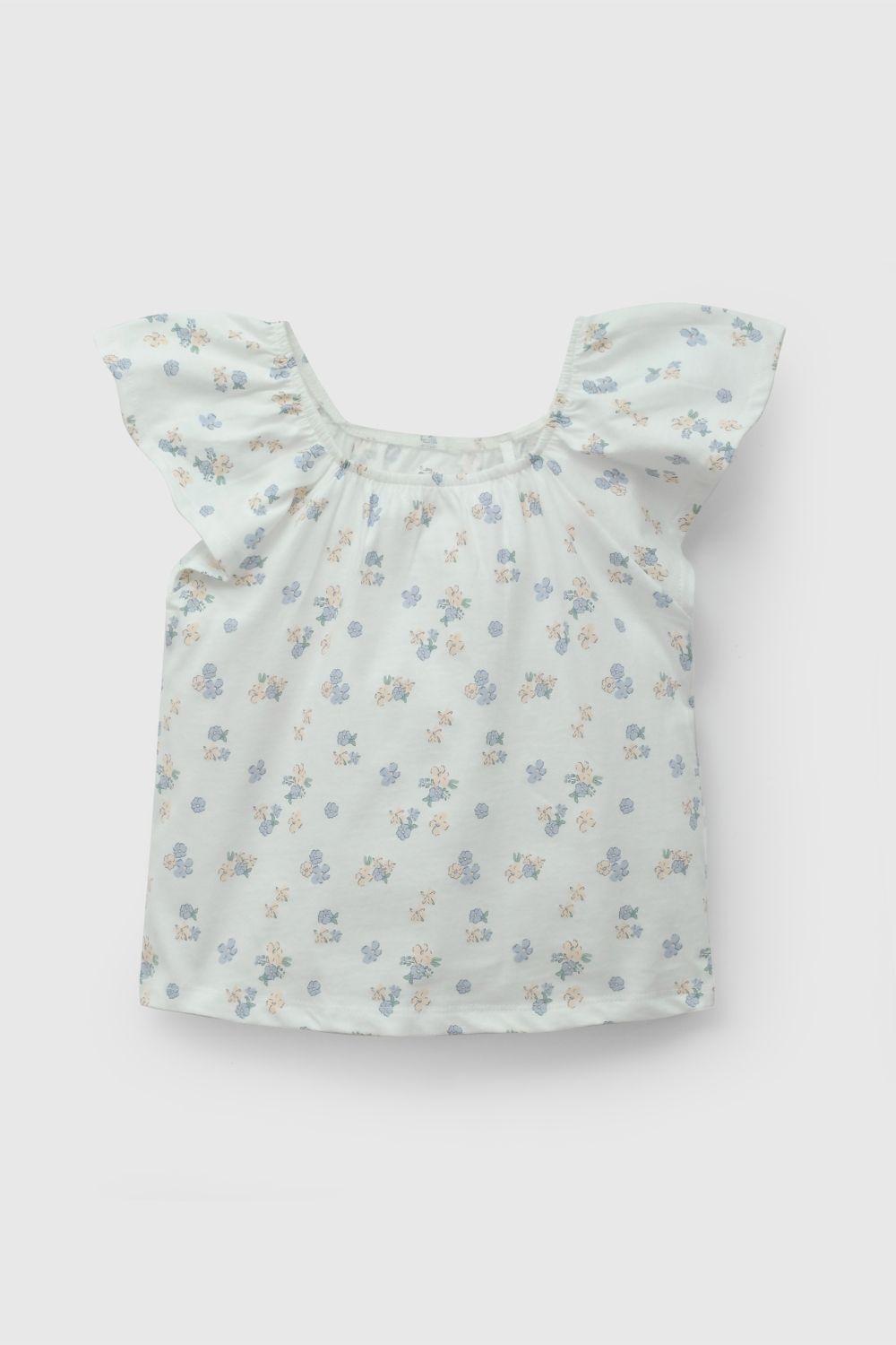 Polera Blanca Flores De Niña POJE7209V26-0