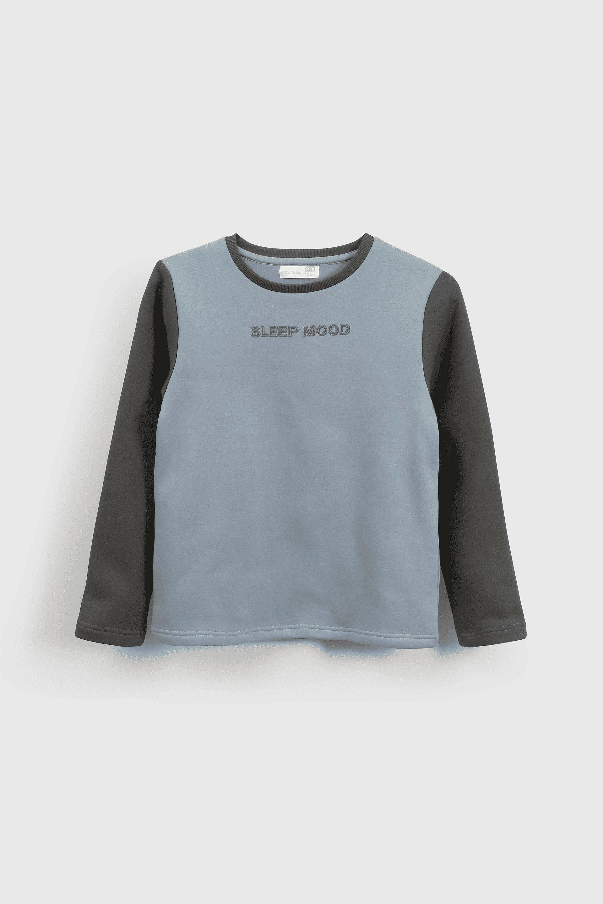 Pijama de Franela Bicolor Negro-1