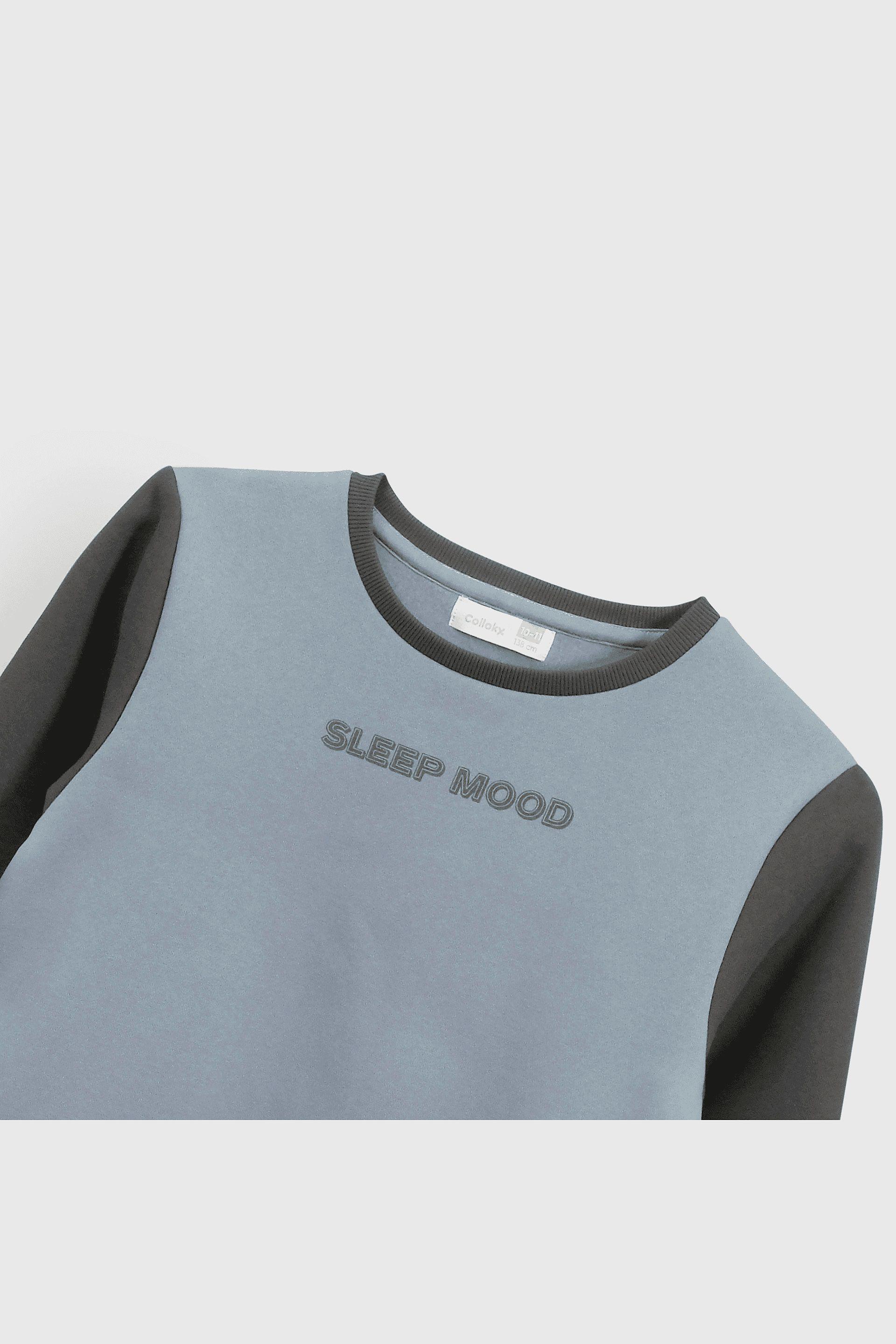 Pijama de Franela Bicolor Negro-3