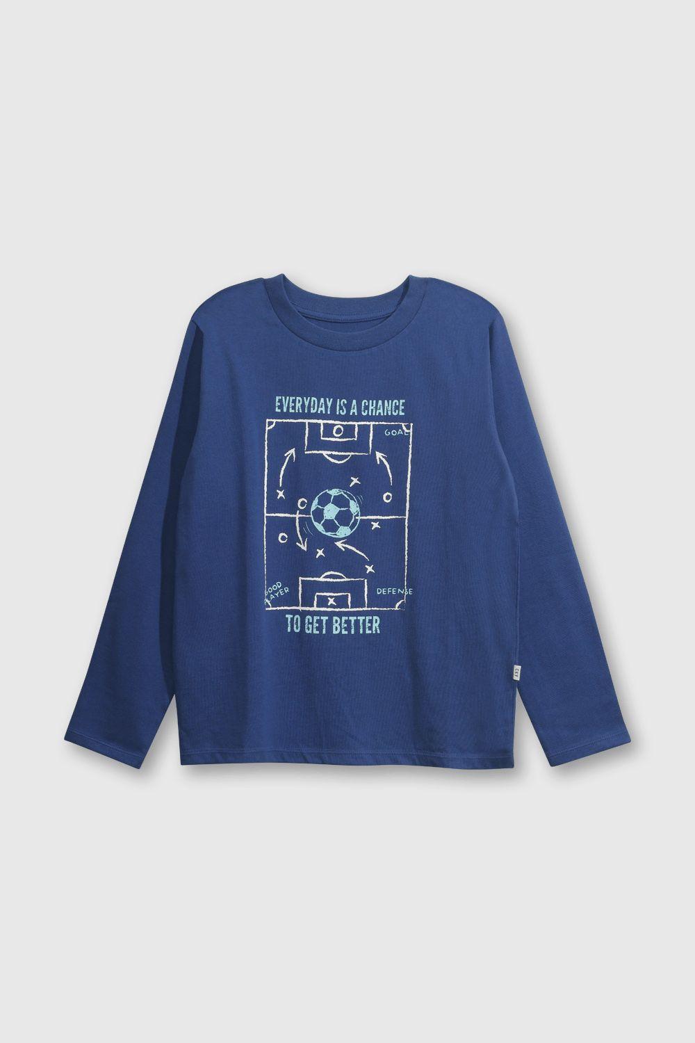 Polera Básica Azul-0