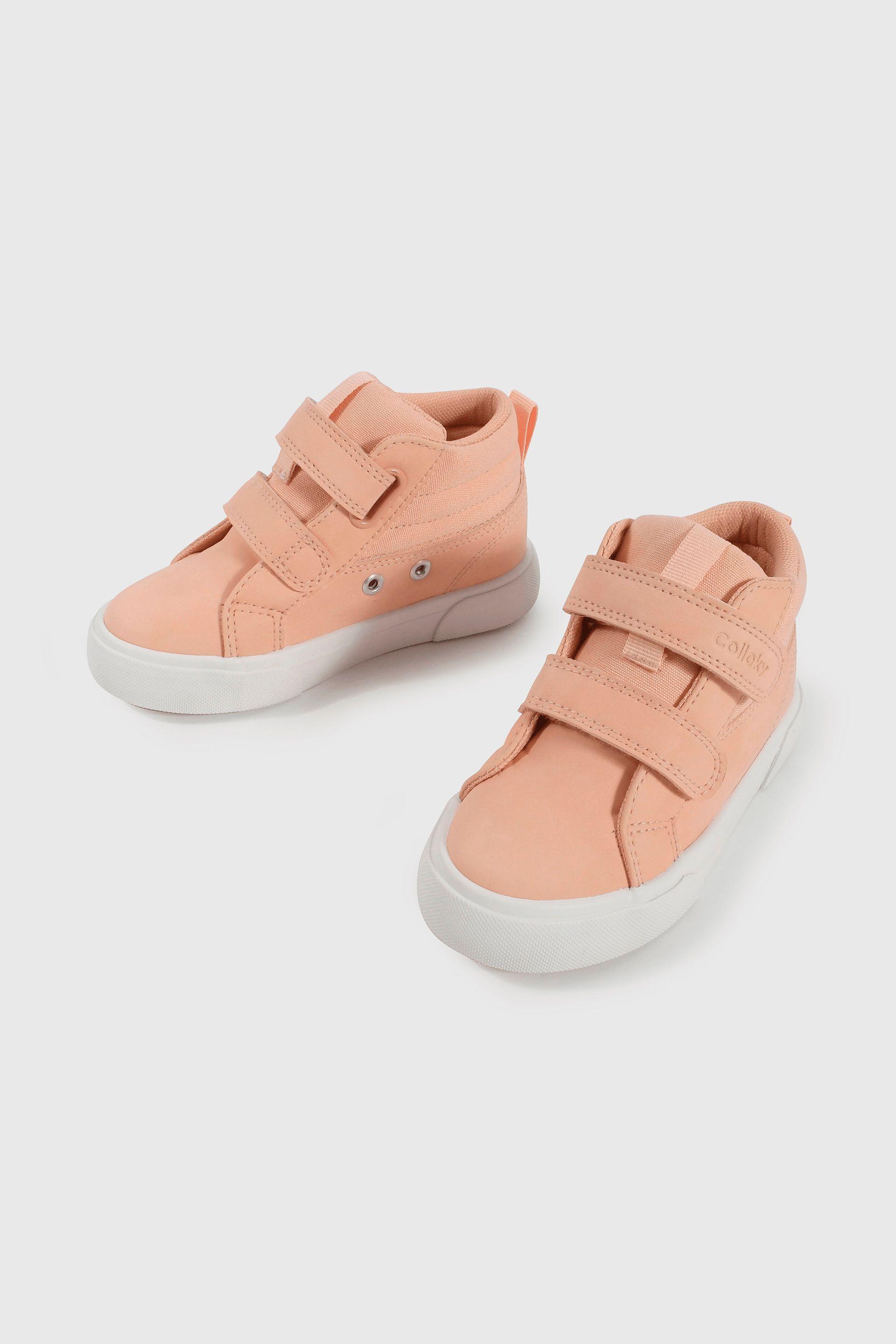 Zapatilla Caminante  Lifestyle de Niña Rosado Caña Media con Velcro-3