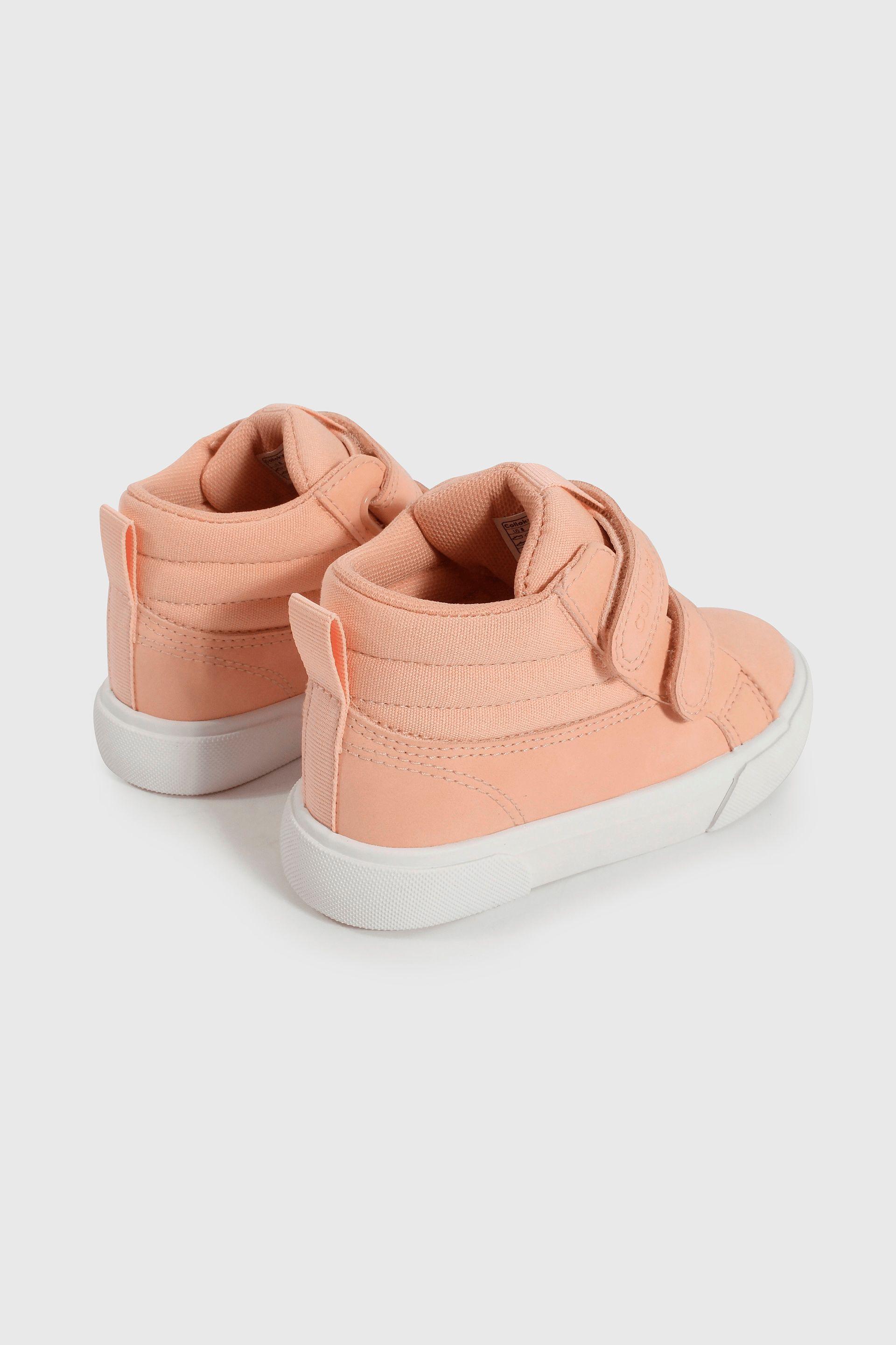 Zapatilla Caminante  Lifestyle de Niña Rosado Caña Media con Velcro-4