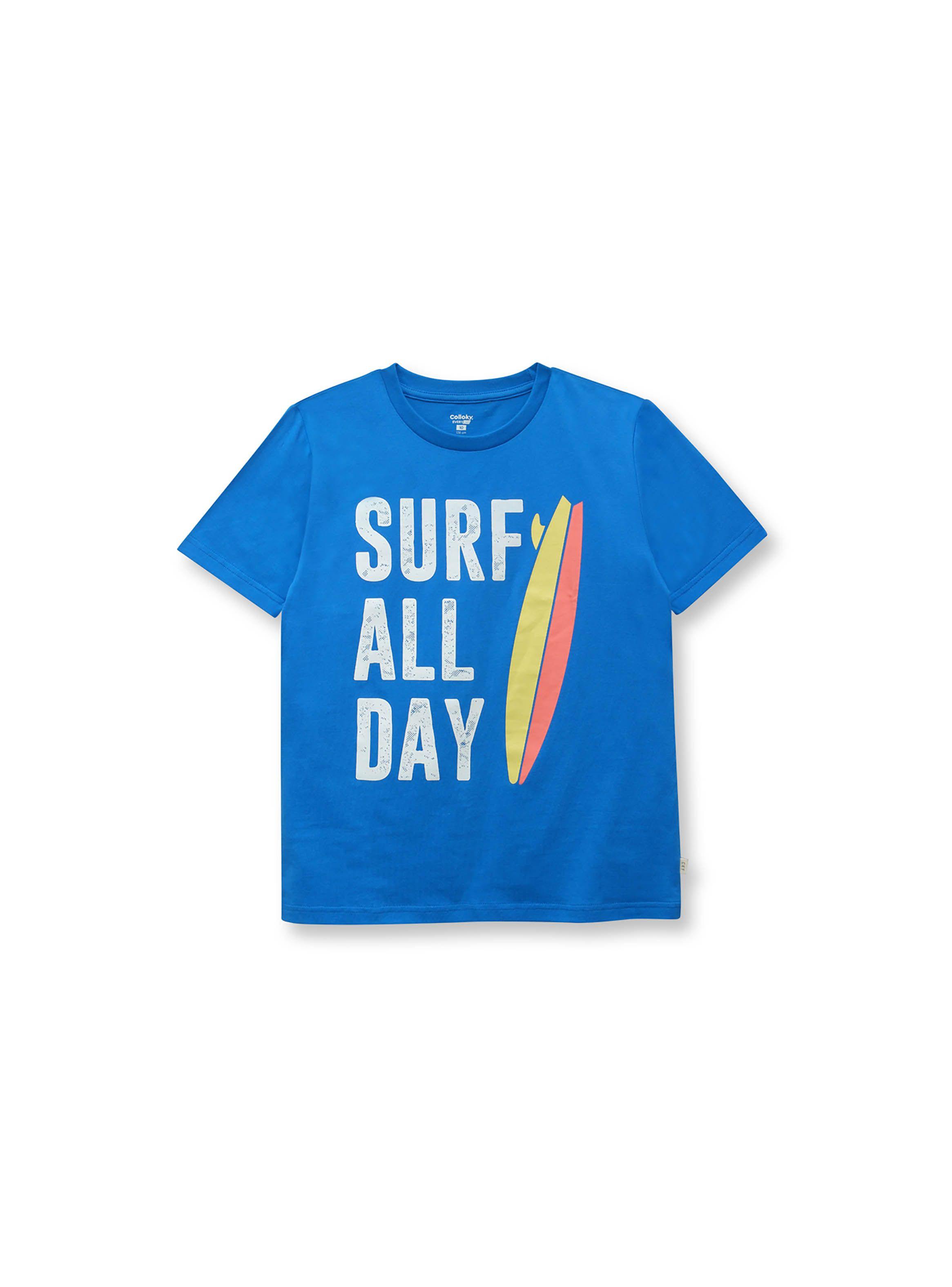 Polera De Niño Surf Azul (2 A 12 Años) Colloky-0