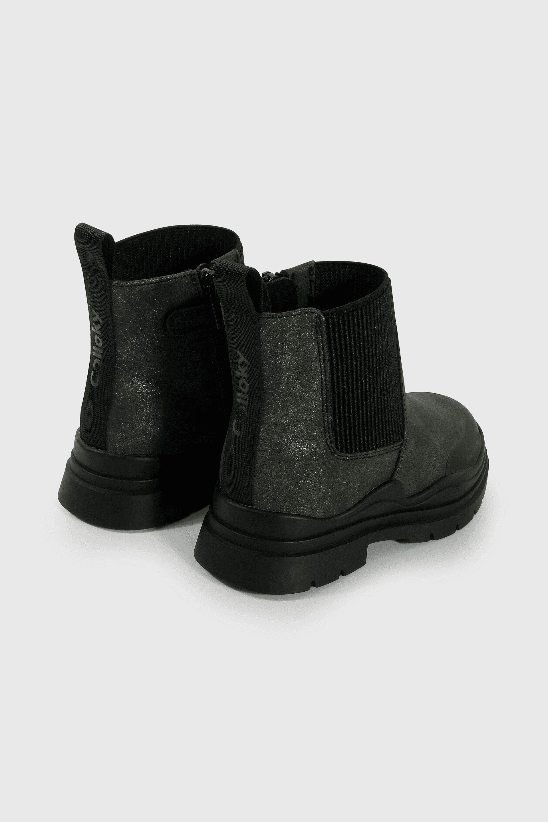 Bootie Caminante de Niña con Cierre Caña Media Negra-4