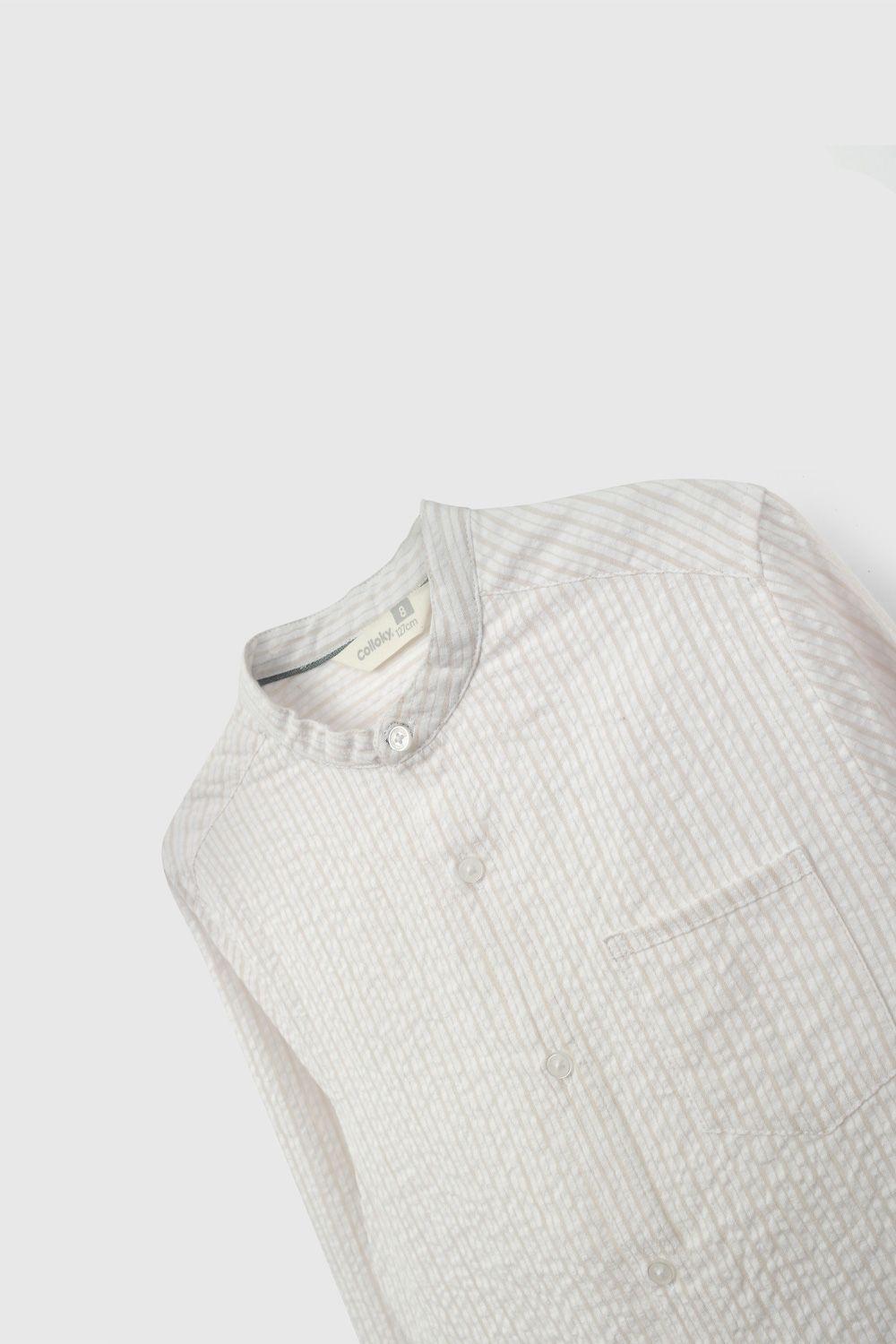 Camisa Beige Con Bolsillo De Niño CAOX0576V26-2