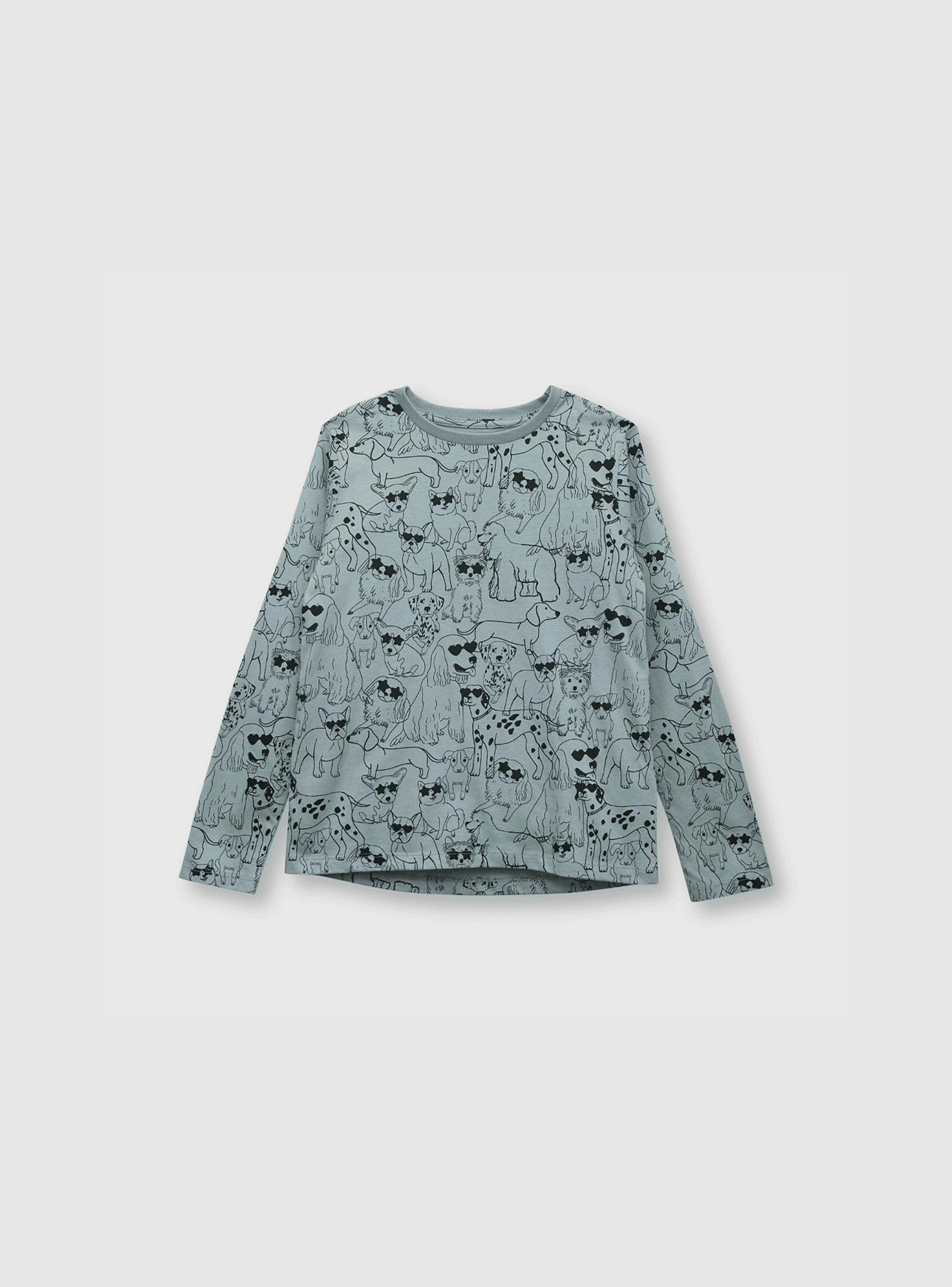 Polera De Niña Perros Verde (2 A 12 Años) Colloky-0