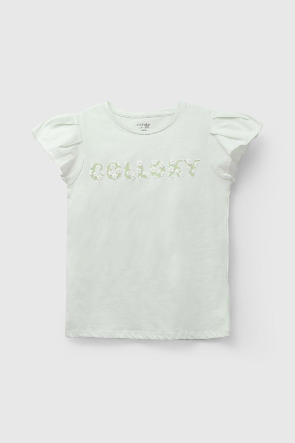 Pack Dos Poleras Colloky  Flores Verde De Niña POJE3096V26-1