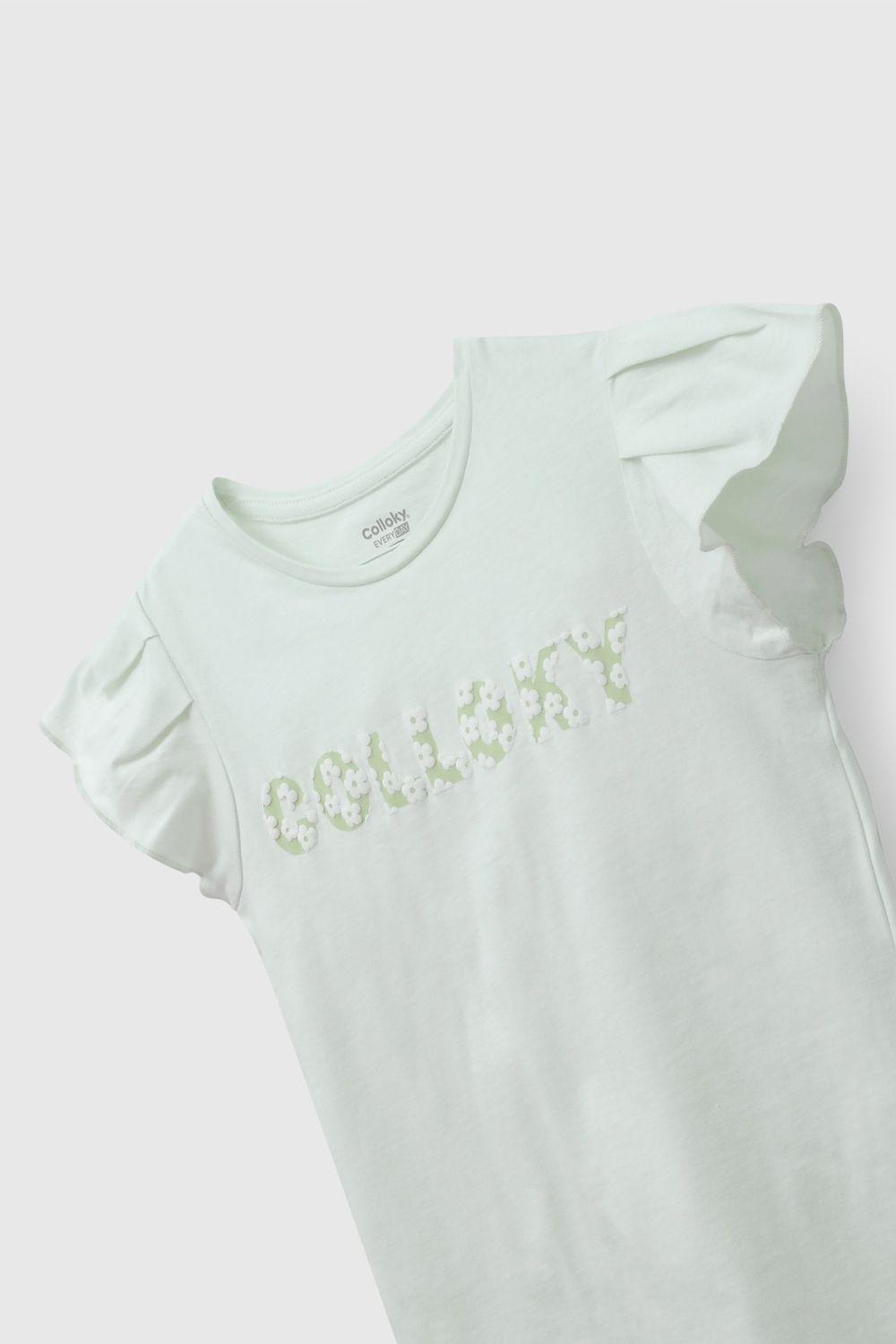 Pack Dos Poleras Colloky  Flores Verde De Niña POJE3096V26-3