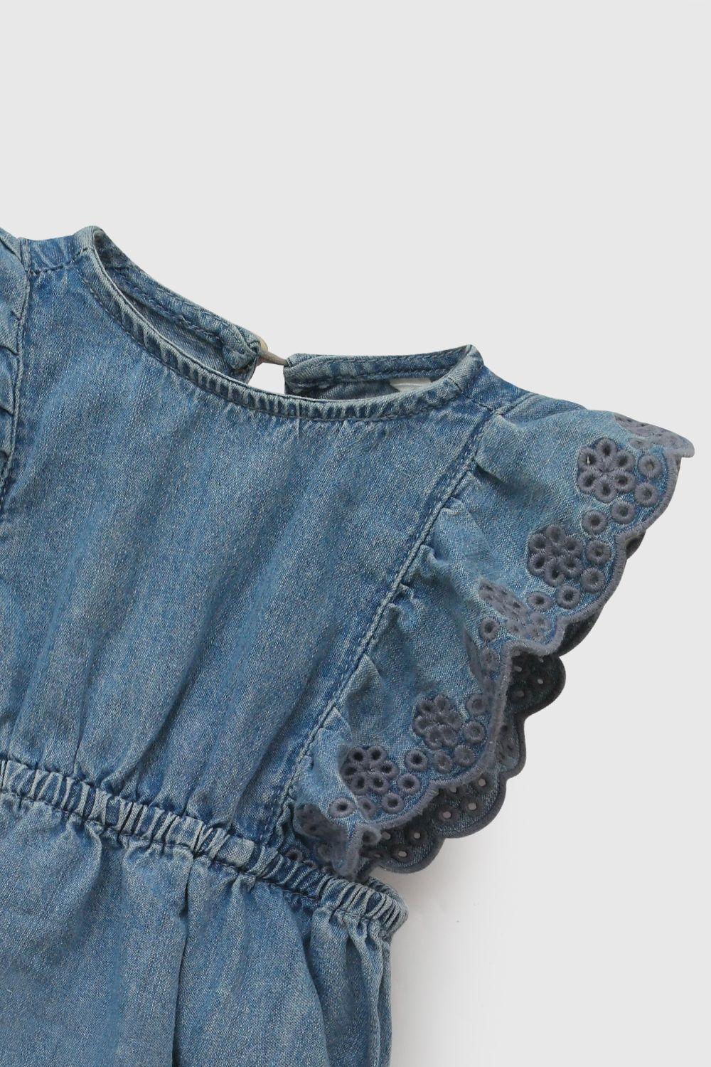 Entero mezclilla niña denim 0-3M a 9-12M-3